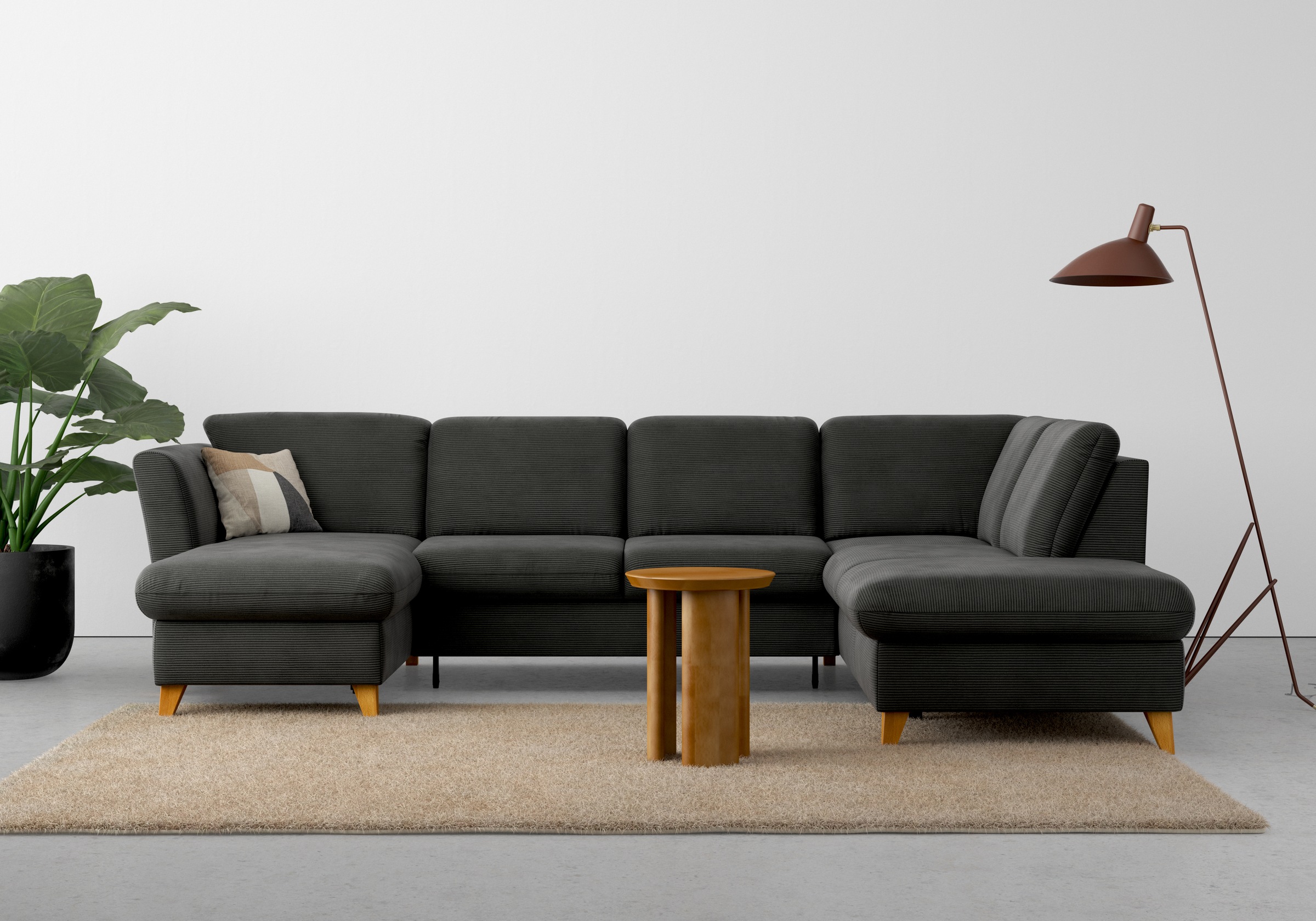 Home affaire Wohnlandschaft »Trelleborg U-Form«, wahlweise mit Bettfunktion und Bettkasten, inkl. Federkern-Polsterung