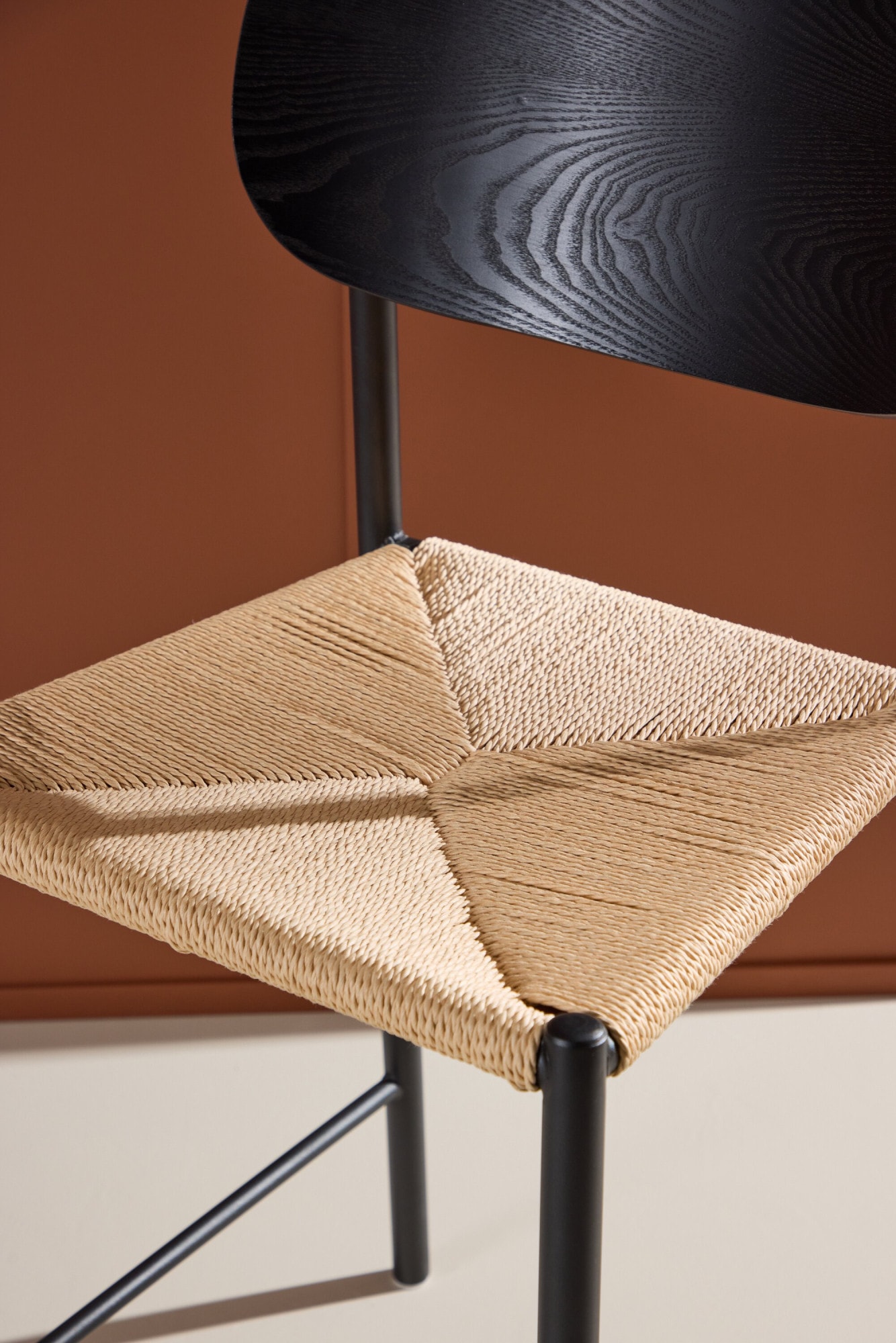 Venture Home Barhocker »Polly, Barhocker mit Rückenlehne und geflochtenem Seilsitz, 120 kg« 1 Stk. tlg. Tresenstuhl, Rattan, Stahlrahmen, geflochtenes Seil, hell