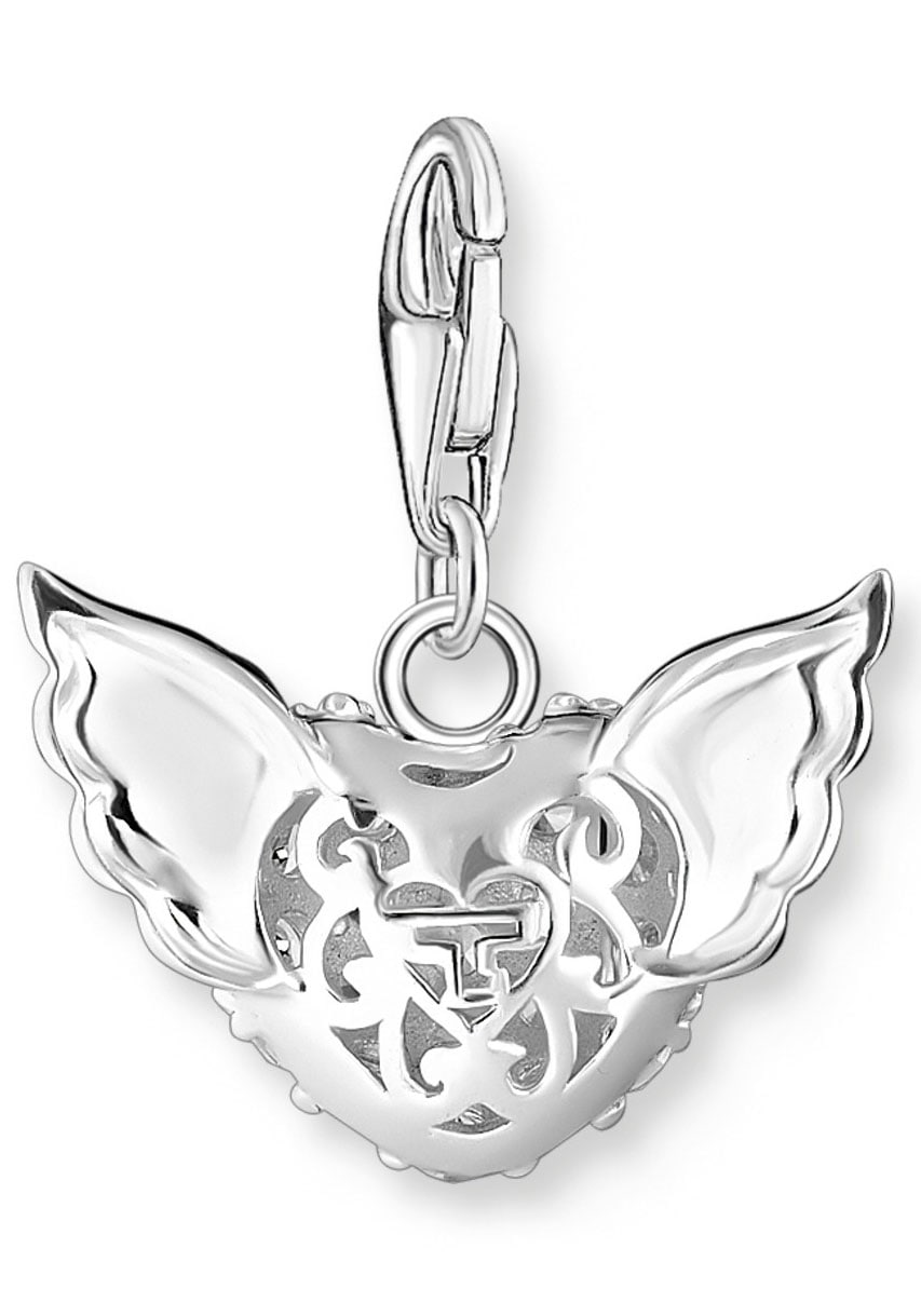 THOMAS SABO Charm-Einhänger »Flügelherz weiße Steine, 0626-051-14«, mit Zirkonia (synth.)