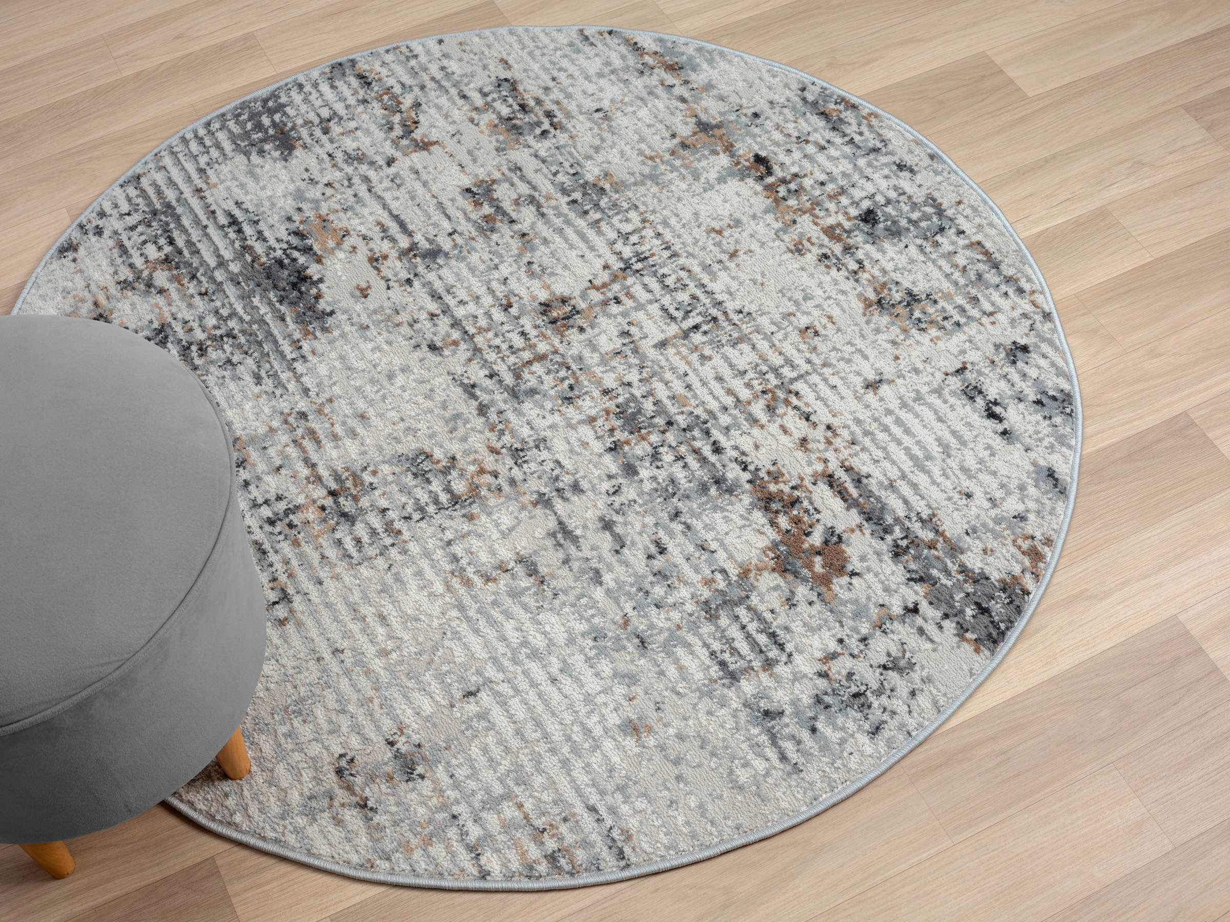 my home Teppich »Kaylan«, rund, 8 mm Höhe, Kurzflor, modernes Design, pflegeleicht, Wohnzimmer