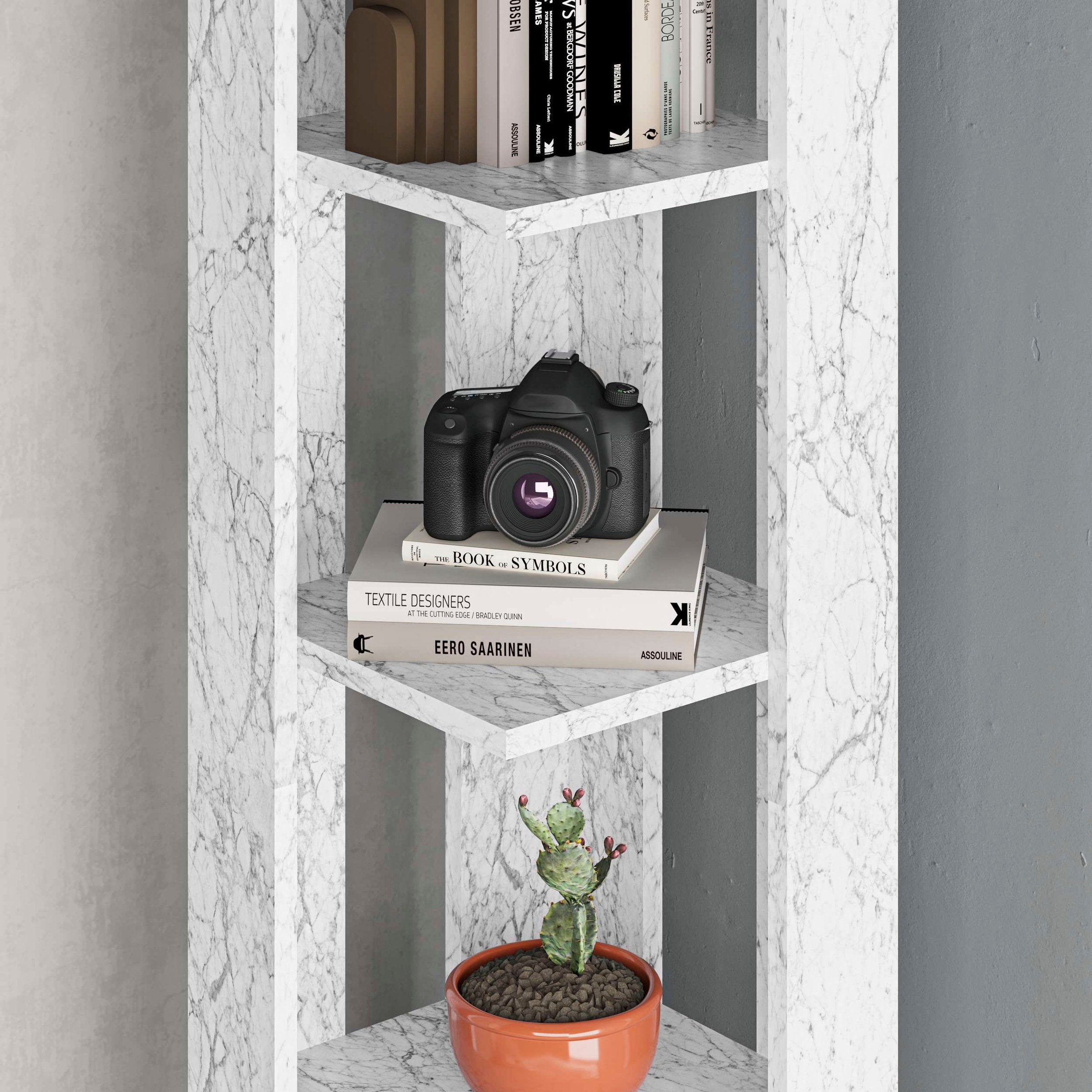 Decortie Eckregal »Nati Eckregal«, (Packung), Leichte Montage, Lagerung, Platzsparend