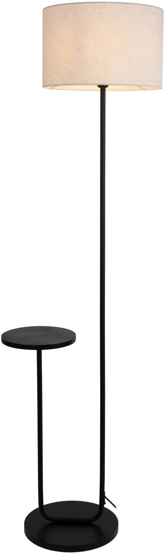 näve Stehlampe »Tordis«, 1 flammig, Leuchtmittel E27 | ohne Leuchtmittel, mit integriertem Tisch, Zuleitung 230cm schwarz, exkl. 1 x E27