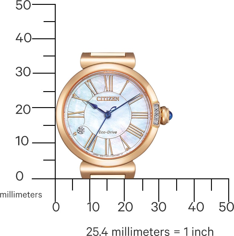 Citizen Solaruhr, Armbanduhr, Damenuhr, Edelstahlarmband, Saphirglas