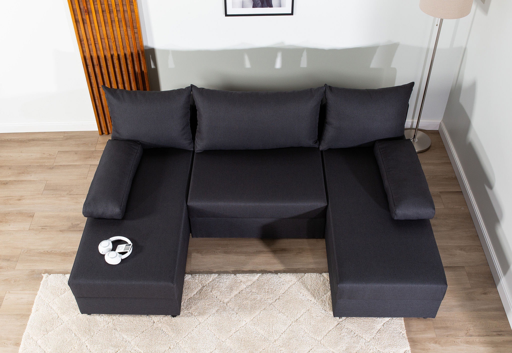 COLLECTION AB Wohnlandschaft »Pico U-Form«, Breite 220, ohne Armlehne mit Schlaffunktion, Bettkasten