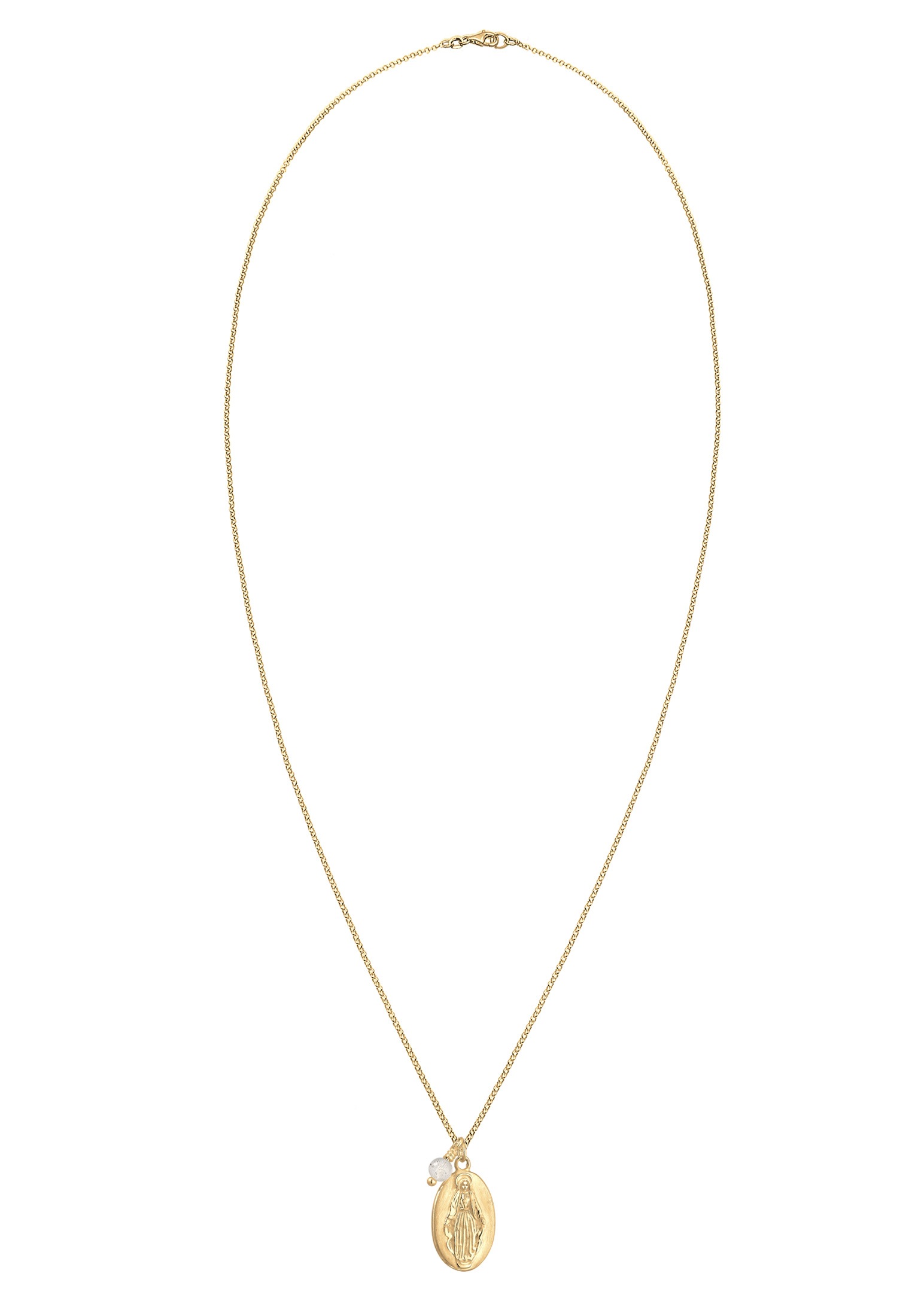 Elli Collierkettchen »Marienbild Labradorit Grau 925 Sterling Silber vergoldet«