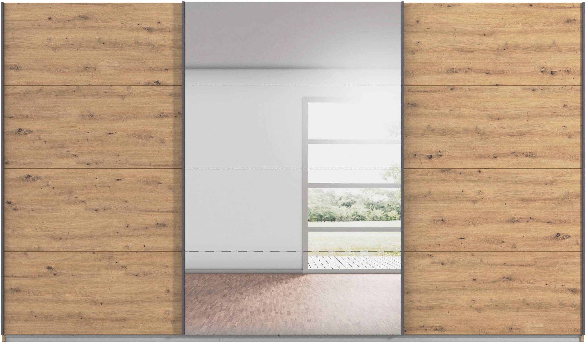 rauch Schwebetürenschrank »Kleiderschrank Schrank OTTO´S CHOICE Garderobe AGORDO«, (in zwei Griff-Farben), Top Innenausstattung, in 4 Breiten und 2 Höhen MADE IN GERMANY