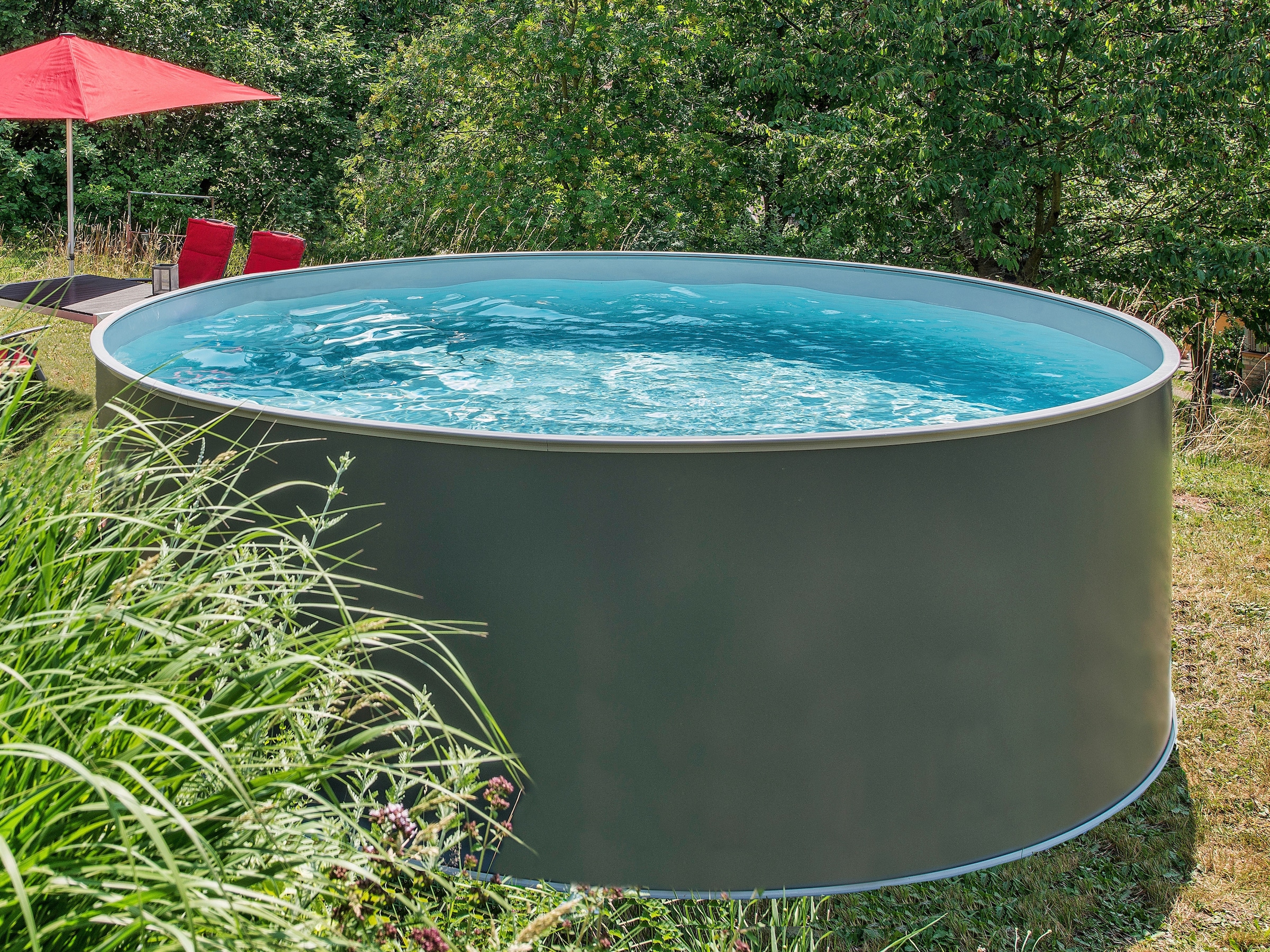 KONIFERA Rundpool »NIZZA 1 inkl. Bodenschutzvlies«, (2 tlg.), zum Aufstellen, in verschiedenen Größen verfügbar
