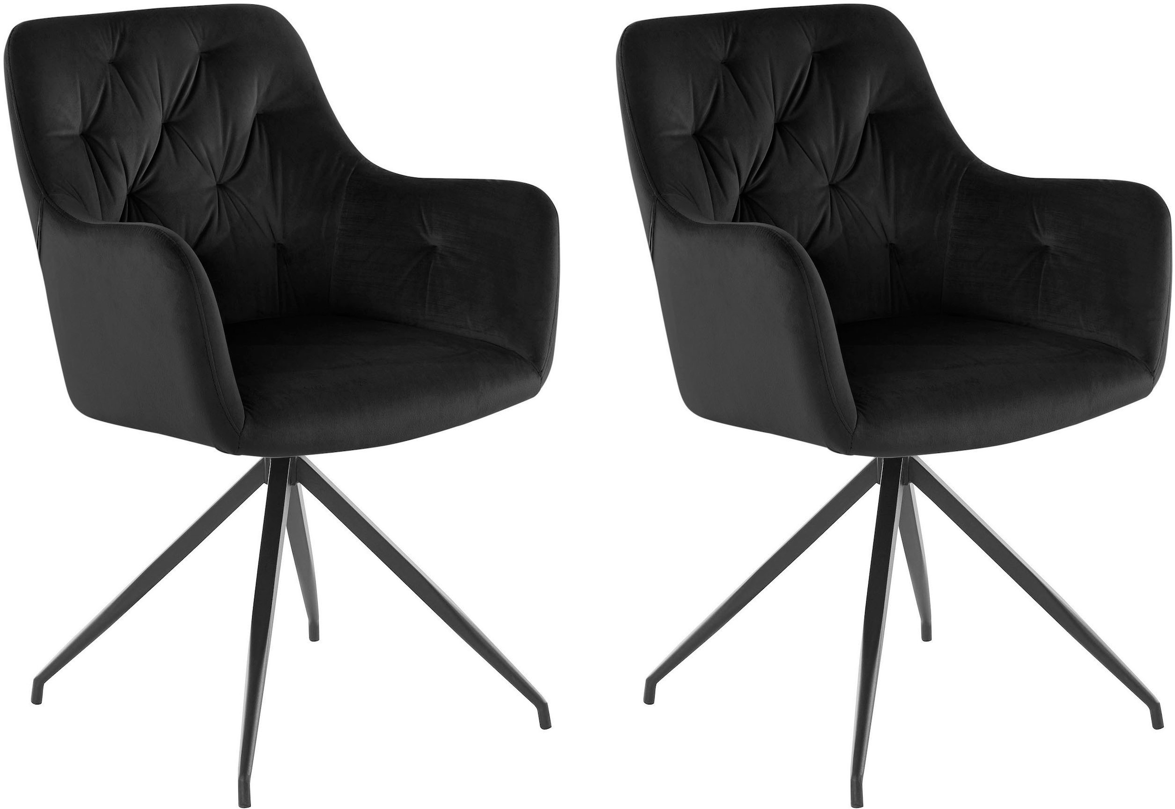 INOSIGN Esszimmerstuhl »Tina« (Set) 2 Stk.Schalenstuhl mit softem Samtvelou günstig online kaufen