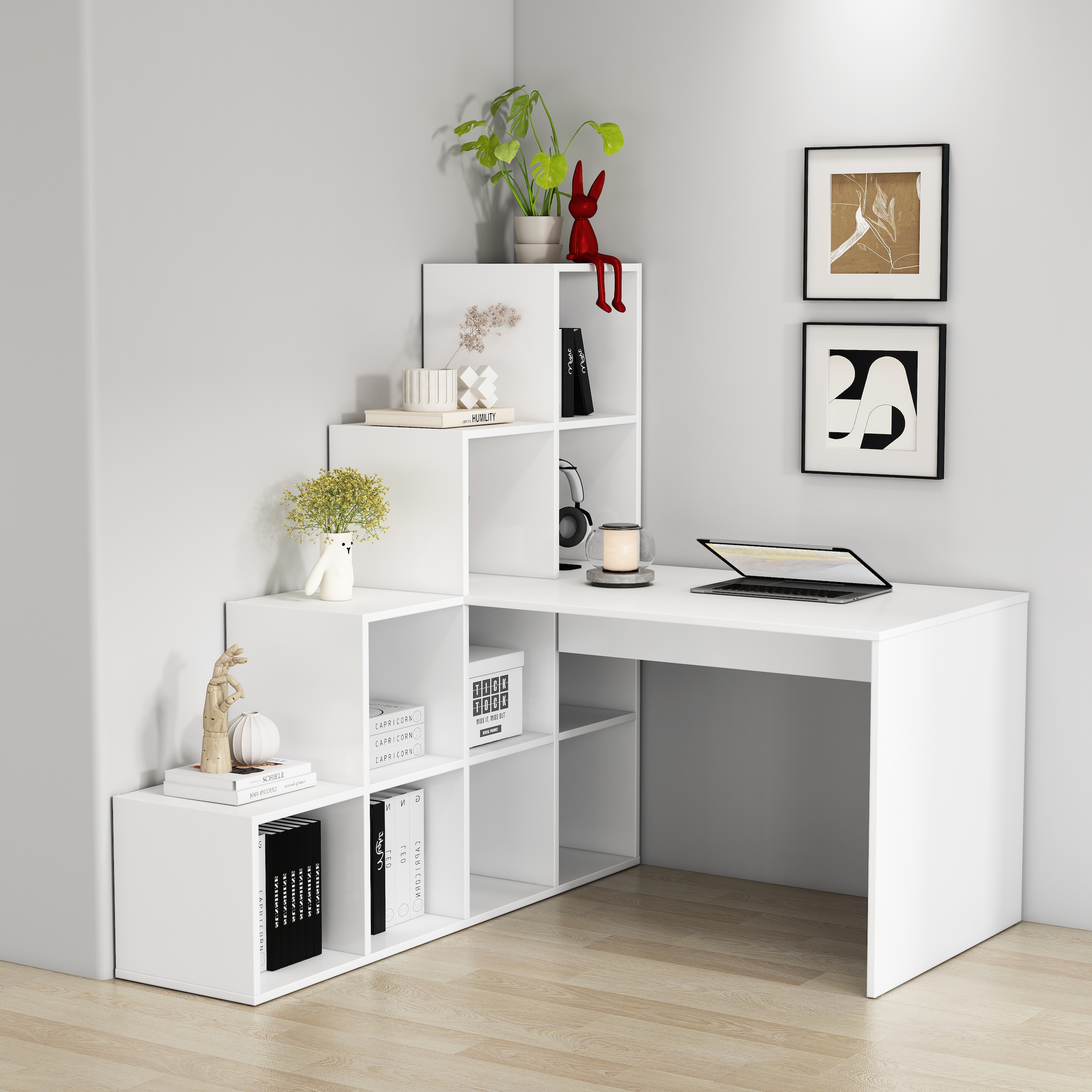 OTTO home Regal-Schreibtisch »Ciela« flexible Aufstellmöglichkeiten, wechselseitig  montierbar, B. 137 cm