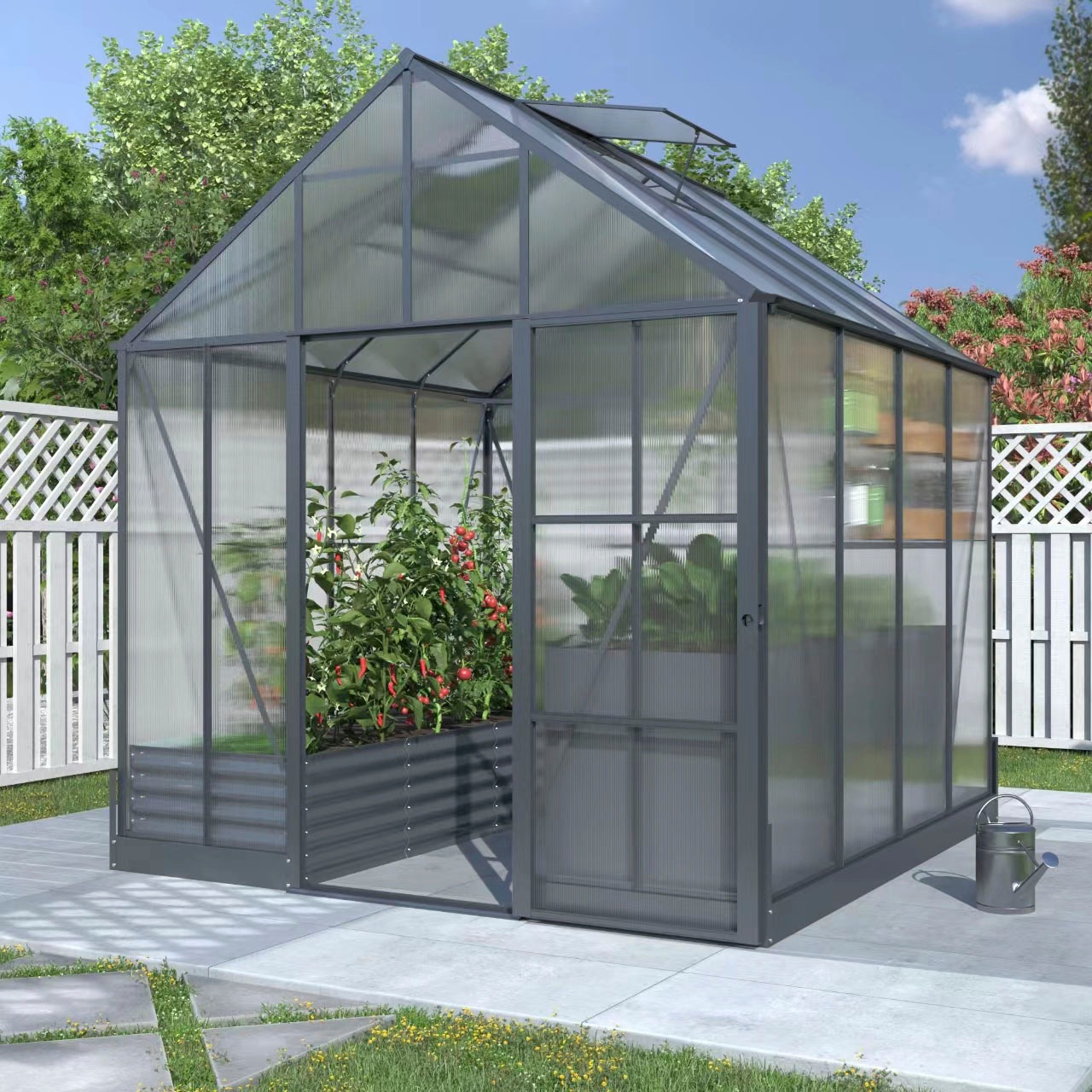 KONIFERA Gewächshaus mit Fundamentrahmen schwarz