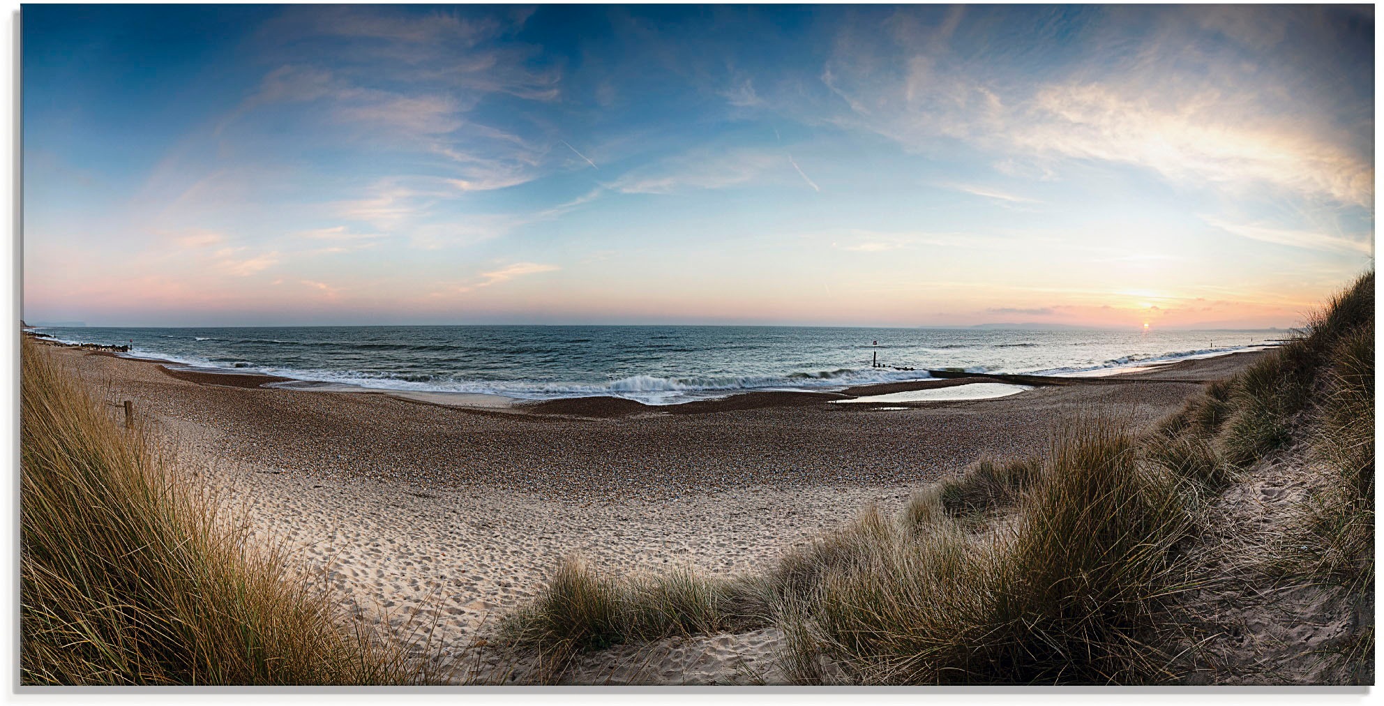 Artland Glasbild »Strand und Sanddünen am Hengistbury Head«, Küste, (1 St.) günstig online kaufen