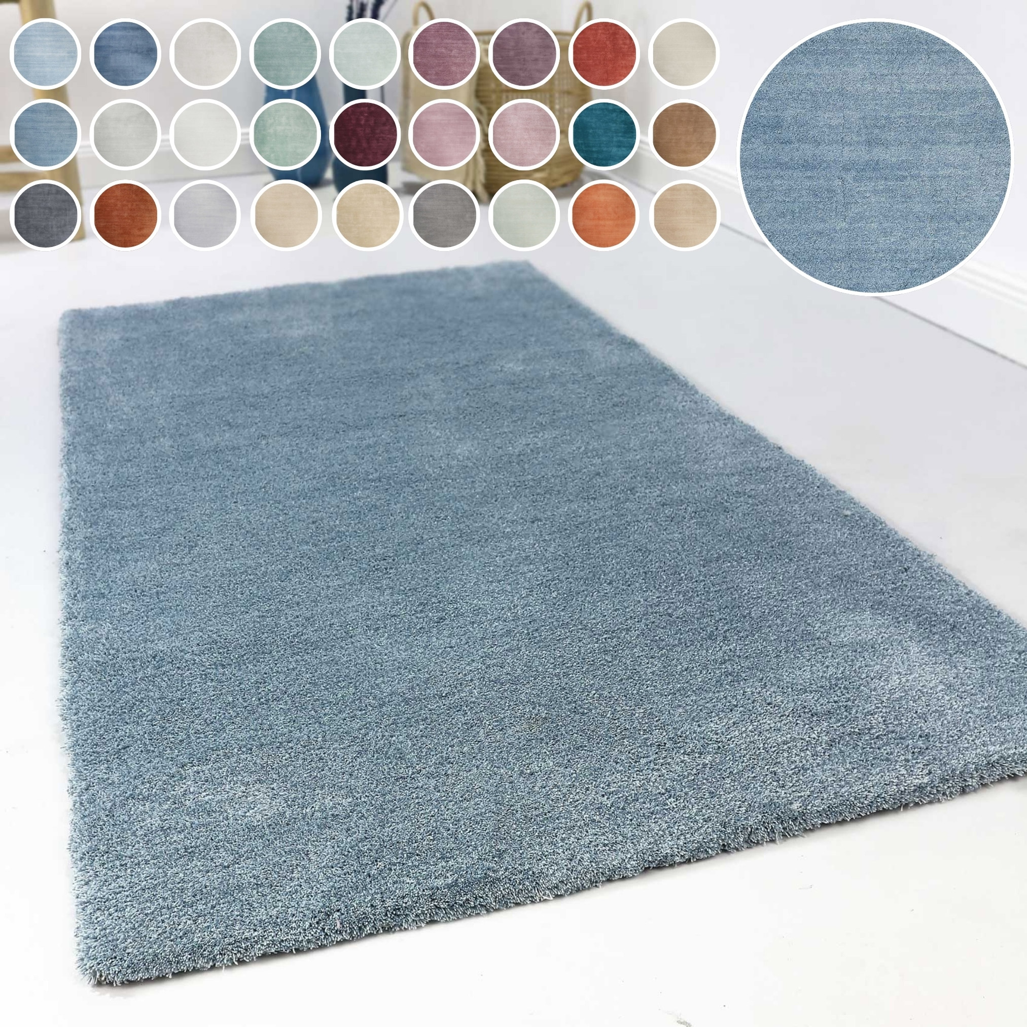 Esprit Hochflor-Teppich »Relaxx  ESP-4150«, rund, 25 mm Höhe, Wohnzimmer, sehr große Farbauswahl, weicher dichter Hochflor