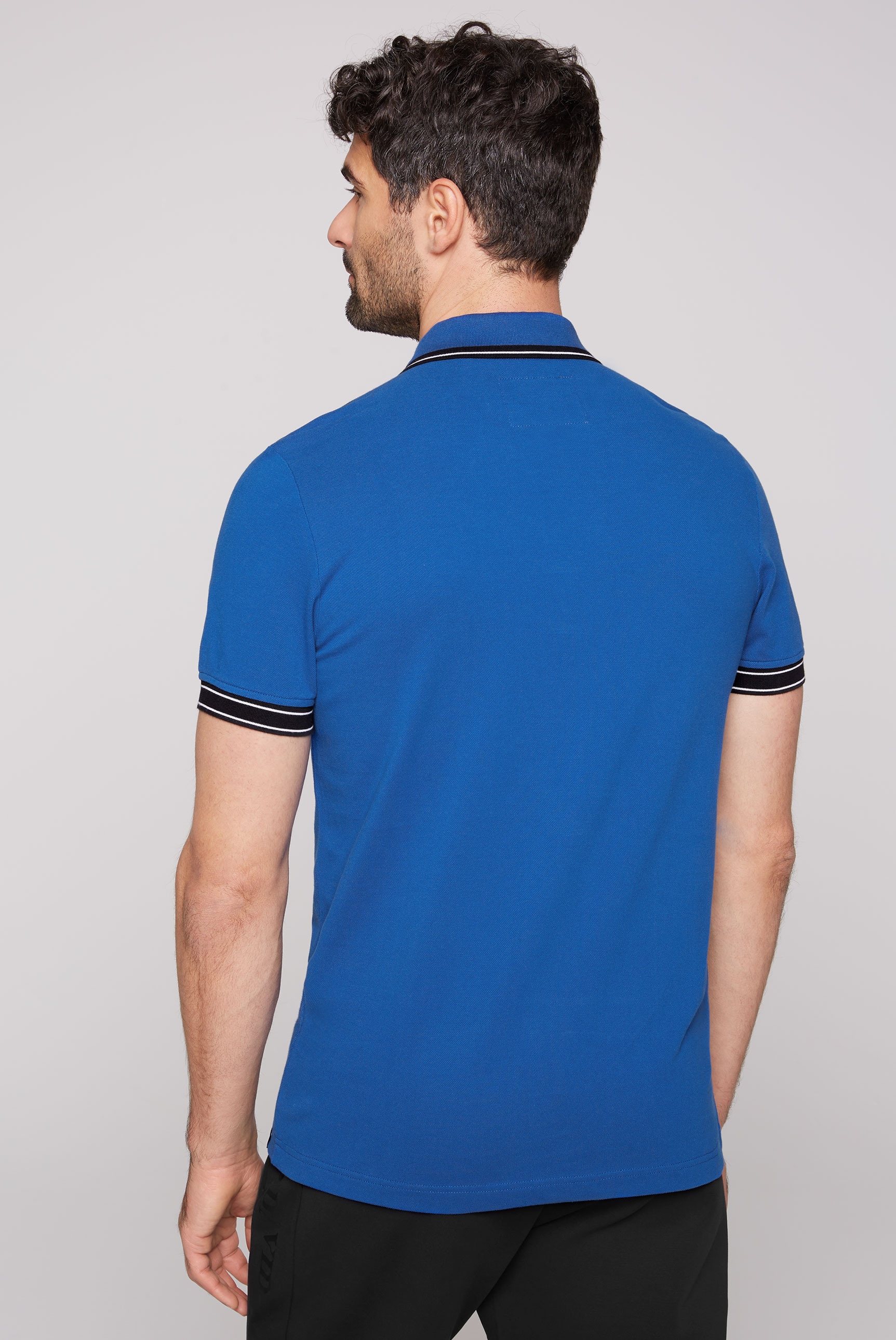 CAMP DAVID Poloshirt, mit Print am Kragen