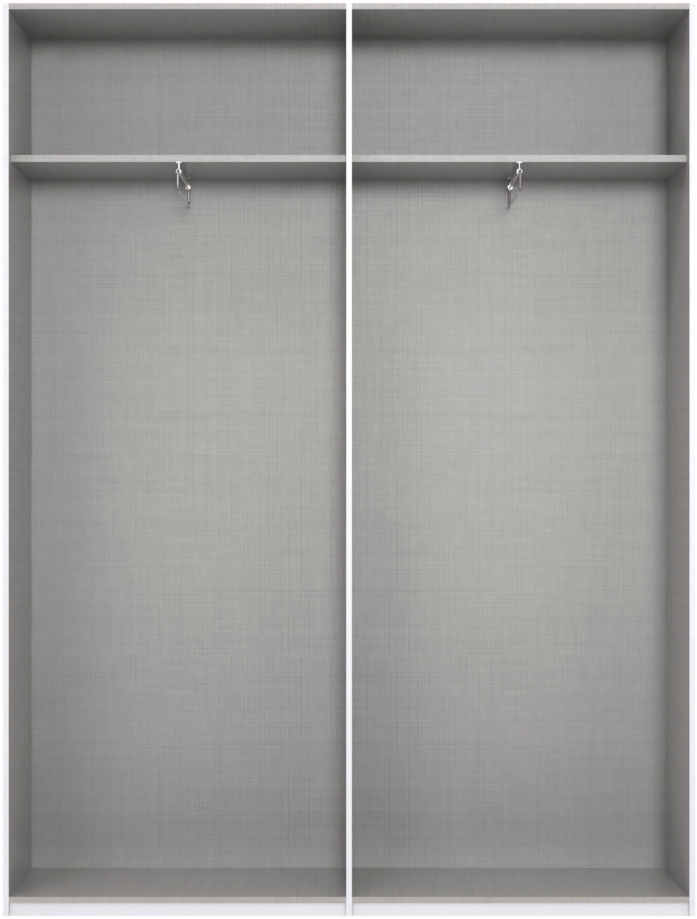 Wimex Kleiderschrank »Mugano,in 8 Breiten,3 Höhen,2 Tiefen, viele Farben, Made in Germany«, (in Basic oder Premium Ausstattung mit 2 weiteren Einlegeböden), mit langen oder kurzen Griffen aus Metall, mit oder ohne Spiegel