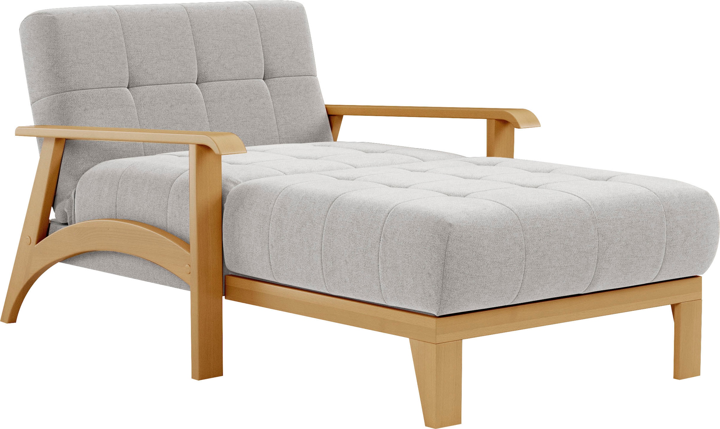 sit&more Recamiere »Billund«, Armlehnen aus eichefarbigem Buchenholz, verschiedene Bezüge und Farben