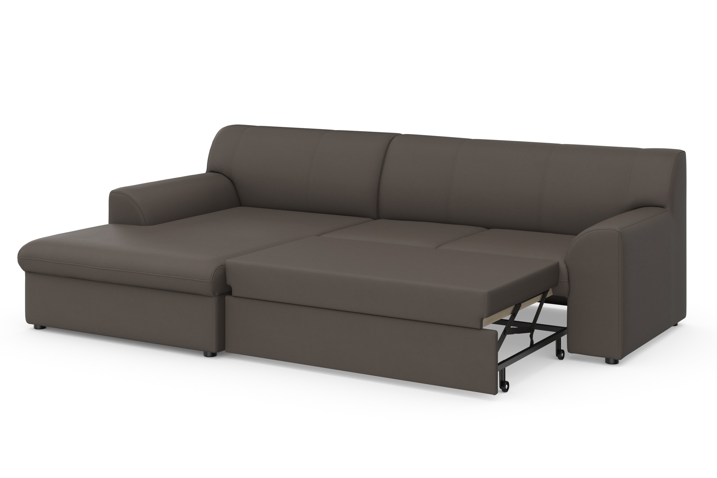 DOMO collection Ecksofa »Topper, elegant und zeitlos, kompaktes Stellmaß 245/155cm, L-Form«, mit Recamiere, wahlweise mit Schlaffunktion