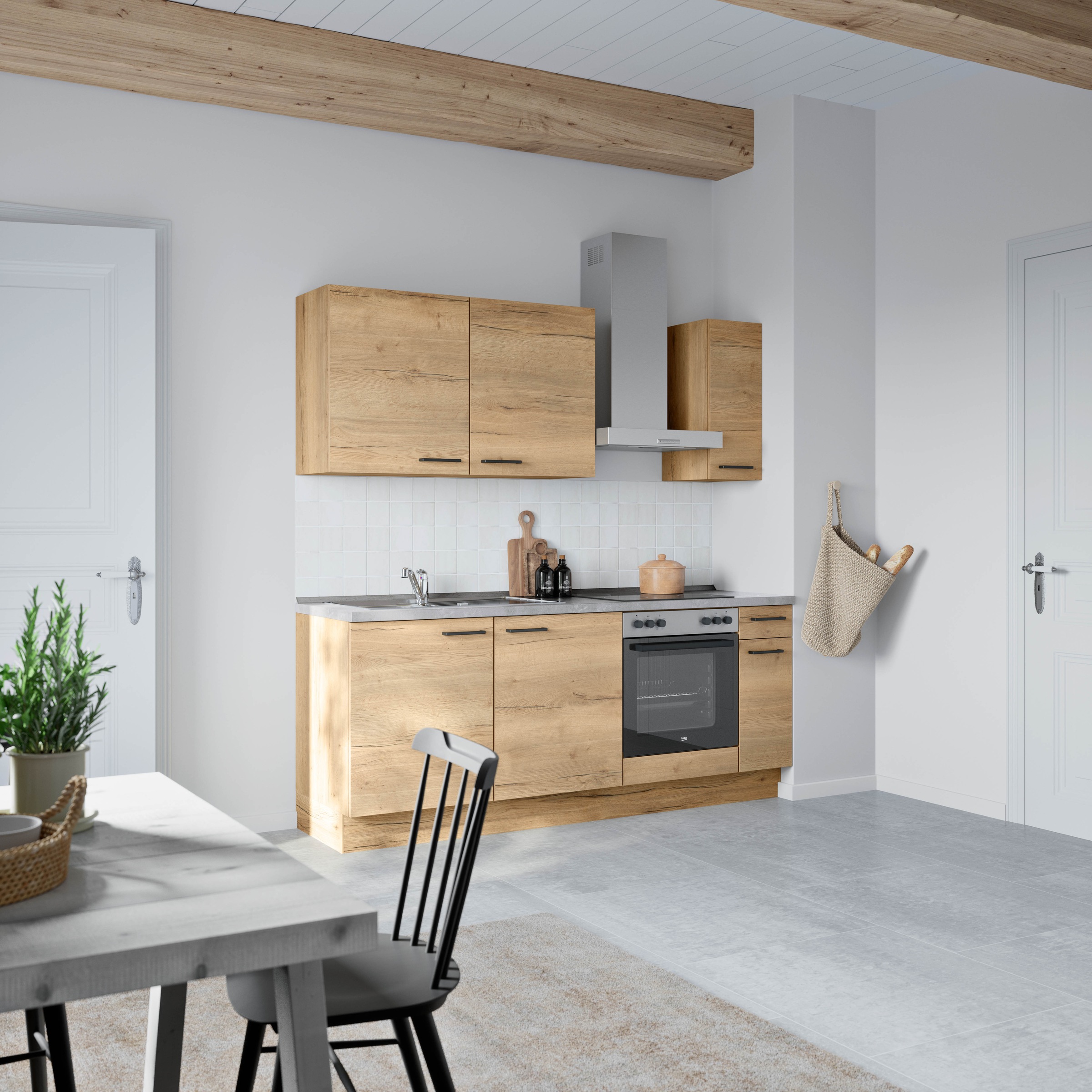 nobilia® Küchenzeile »"Structura I"«, vormontiert, Ausrichtung wählbar, Breite 210 cm, wahlw. mit E-Geräten