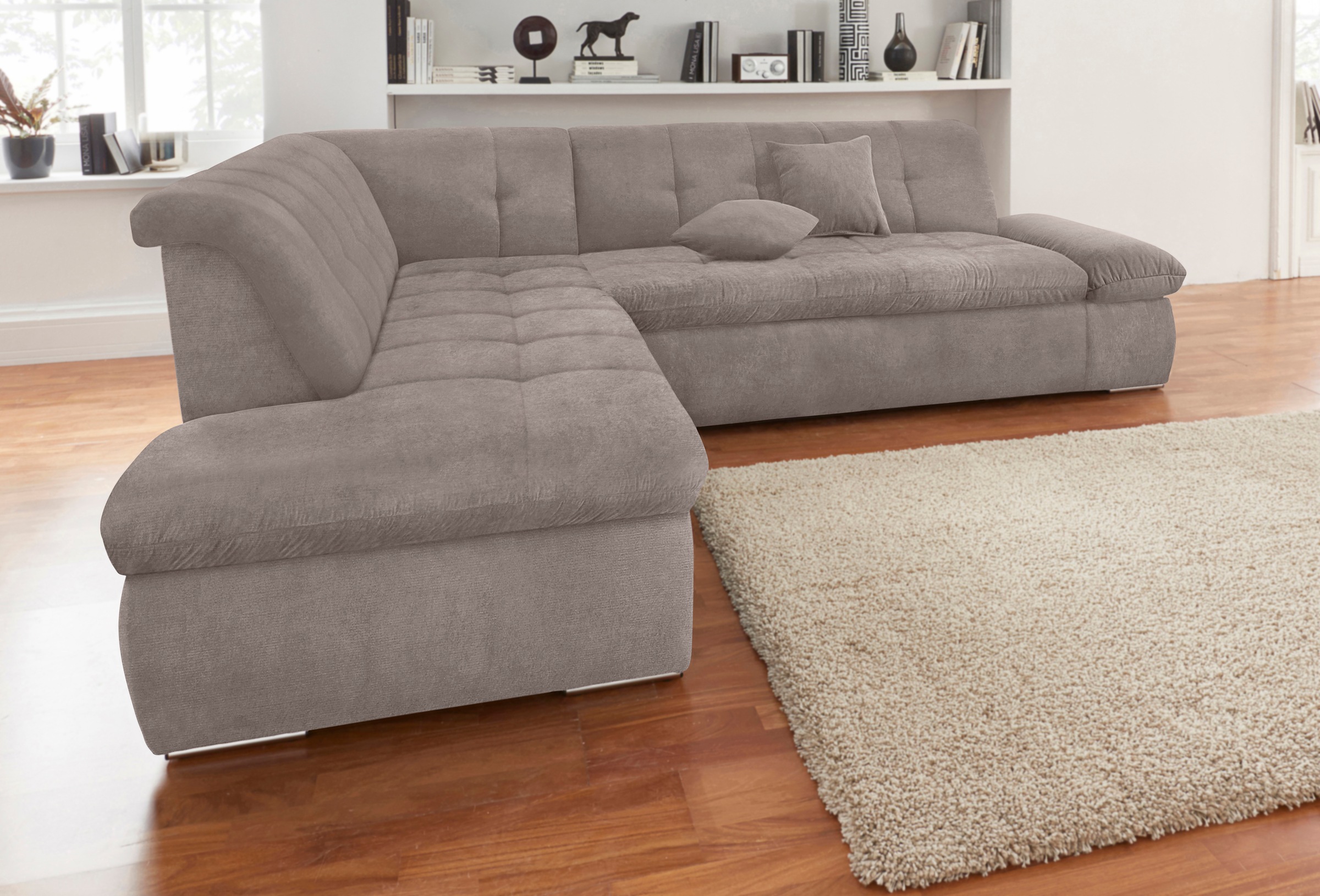 DOMO collection Ecksofa »Moric Luxus incl. Zierkissen B/T/H: 273/216/80 cm« günstig online kaufen