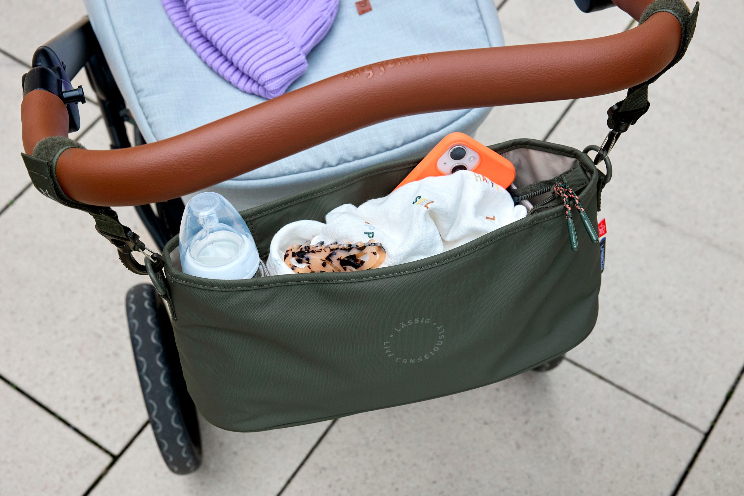 LÄSSIG Kinderwagen-Tasche »Green Label, Buggy Organizer, dark olive«, für Kinderwagen oder Buggy