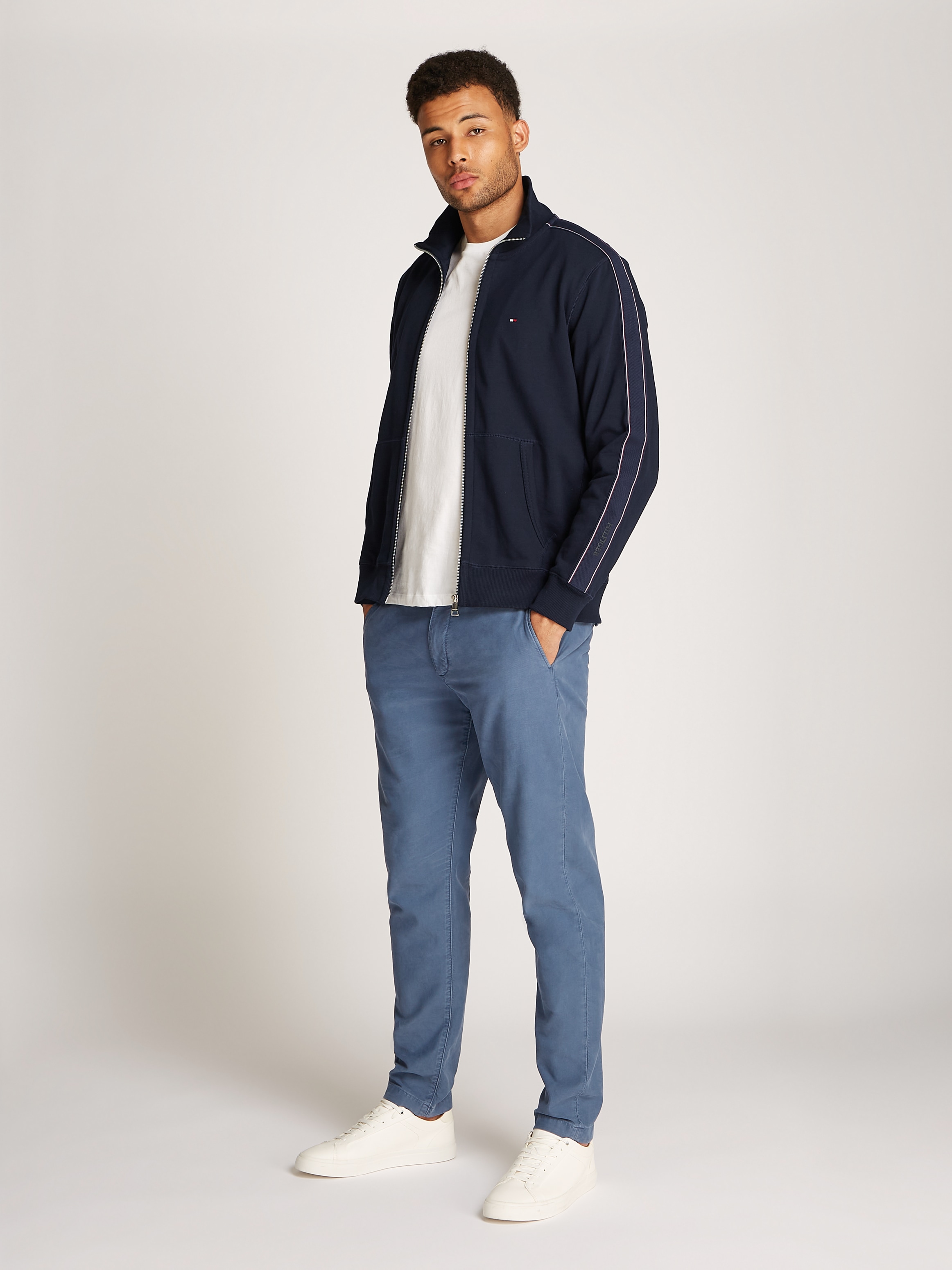 Tommy Hilfiger Sweatjacke »GLOBAL STRIPE ZT STAND COLLAR«