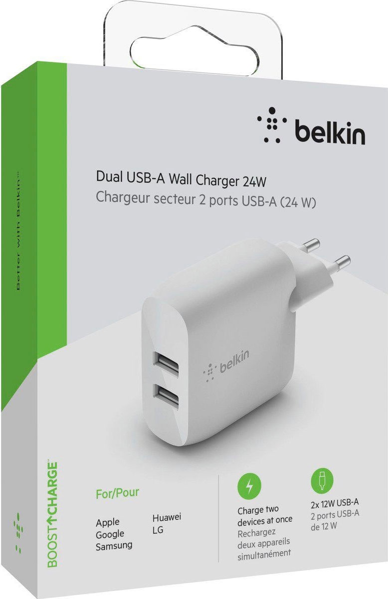 Smartphone-Ladegerät »BOOST↑CHARGE 24 W USB-A-Netzladegerät mit zwei Anschlüssen«, für...