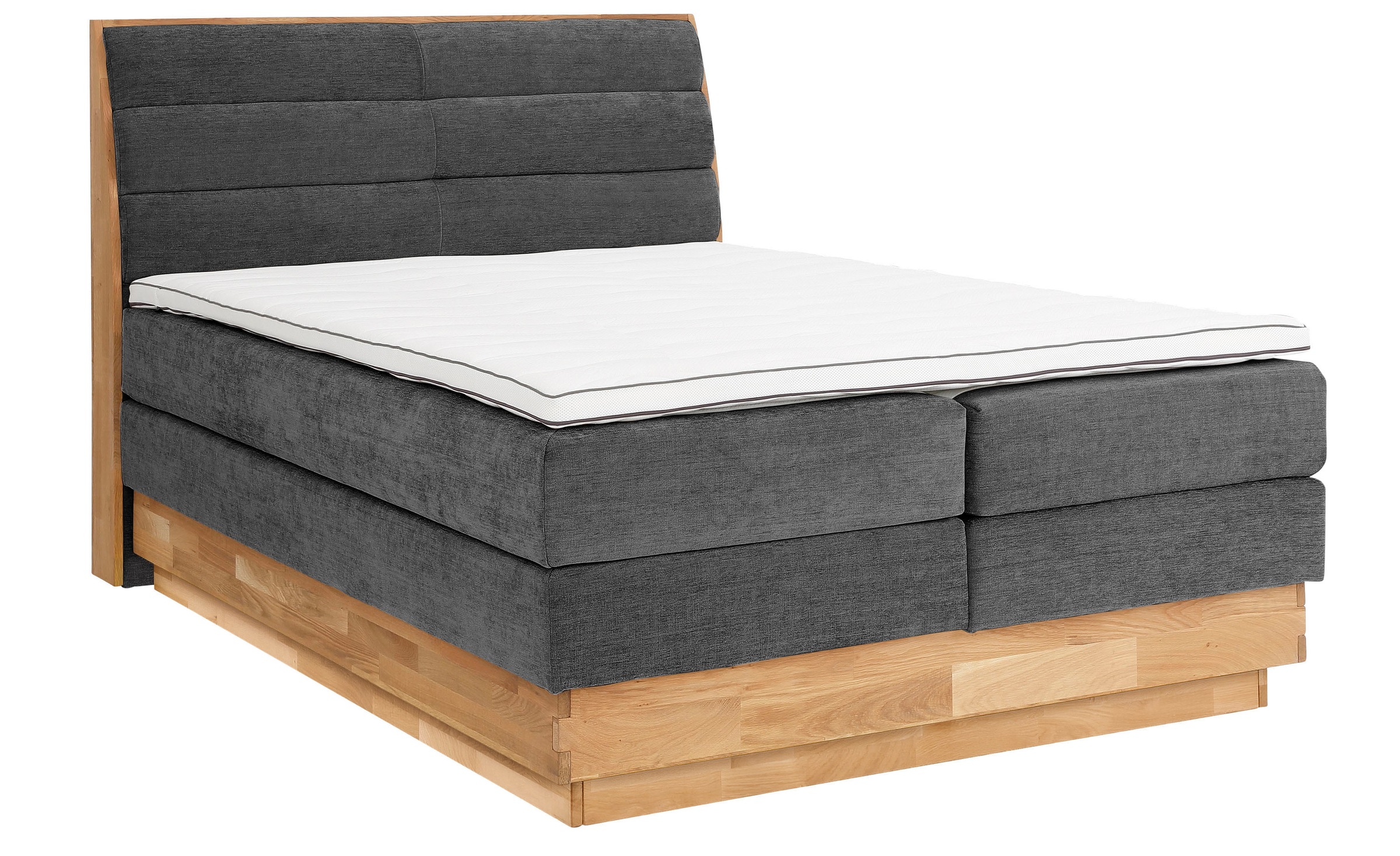 OTTO products Boxspringbett »Jenna«, ohne LED-Beleuchtung, mit zertifizierten, recycelten Bezugsstoffen
