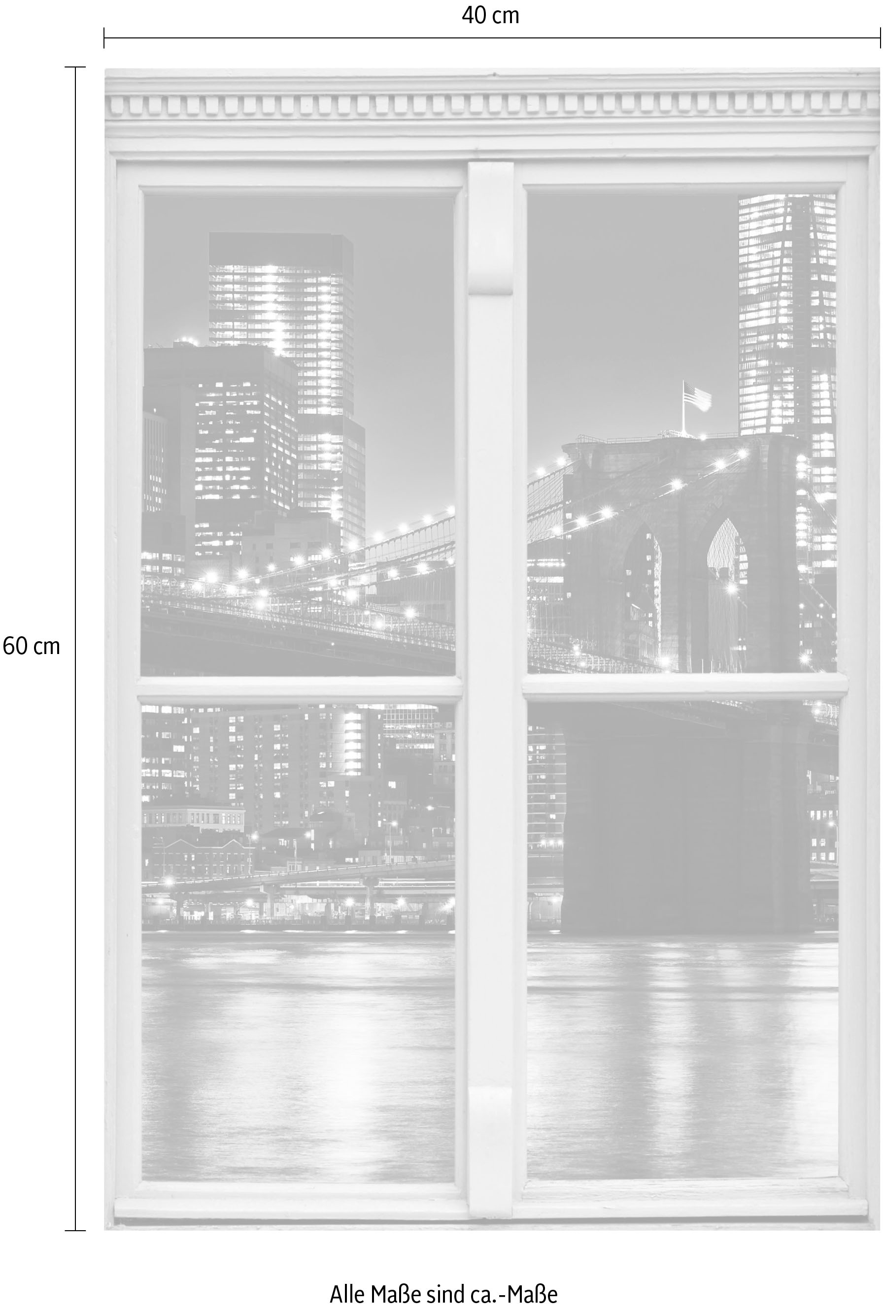 queence Wandsticker »Brücke«, Wandsticker, Wandbild, selbstklebend, 3D, Fenster