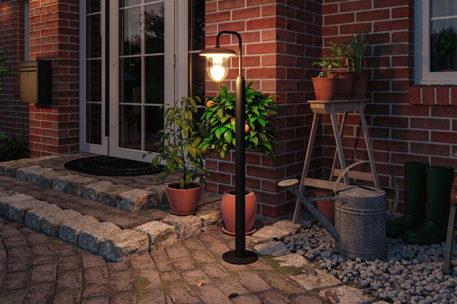 Paulmann LED Außen-Wandleuchte »Vintario IP44 rund 180x250mm max. 20W 230V Anthrazit Aluminium«, 1 flammig, Leuchtmittel E27 | ohne Leuchtmittel, seewasserresistent