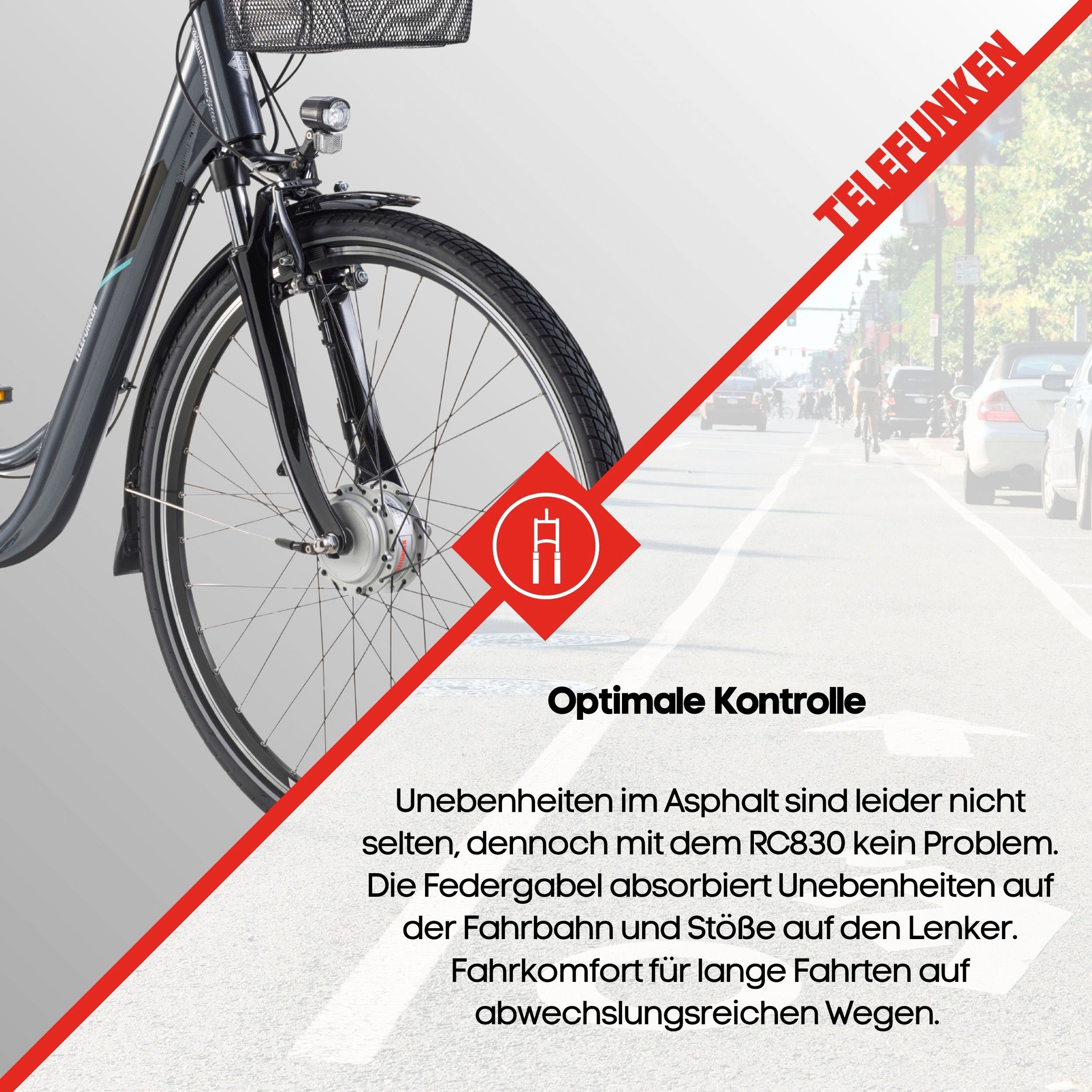 Telefunken E-Bike »Multitalent RC830«, 3 Gang, Shimano, Nexus, Frontmotor 250 W, Pedelec, Elektrofahrrad für Damen u. Herren