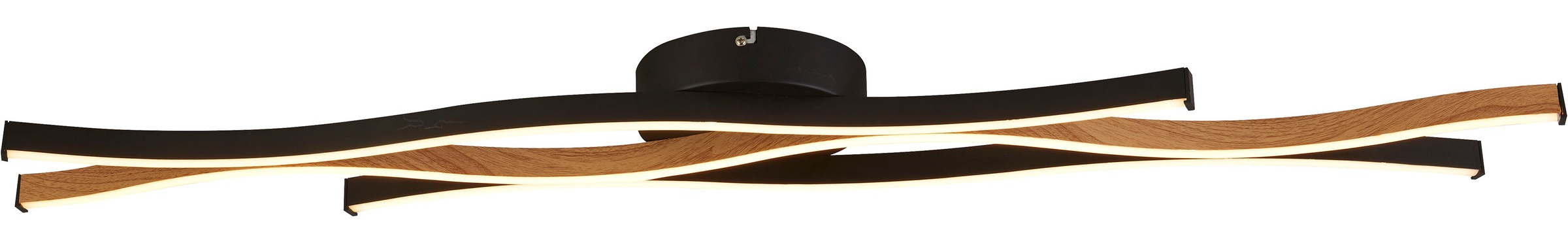 Searchlight LED Deckenleuchte »Deckenleuchte Bloom, 1-flammig«, 1 flammig, Leuchtmittel LED-Modul | LED fest integriert, Mit Holzoptik