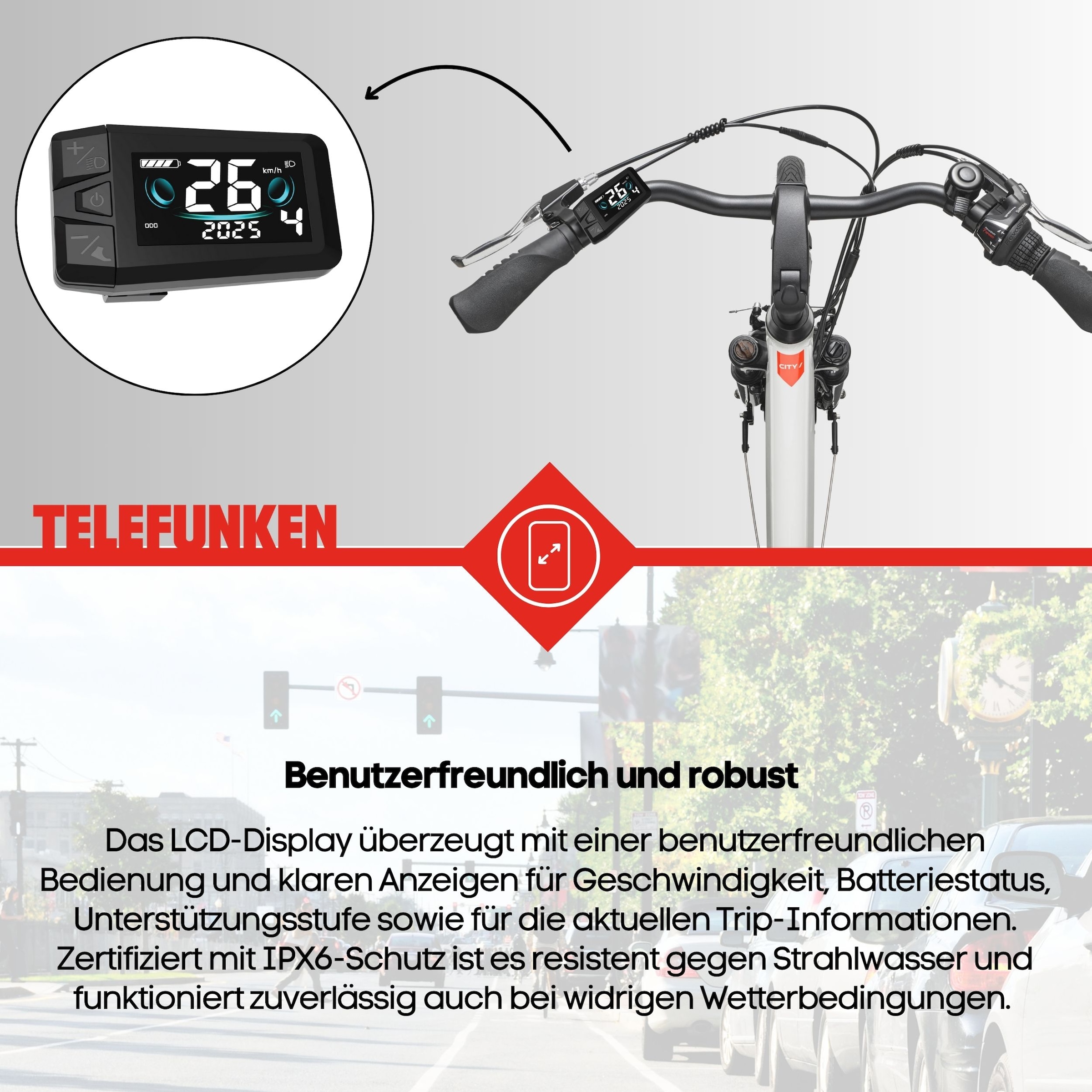 Telefunken »Multitalent RC826« 7 Gang Shimano Shimano Tourney Schaltwerk Kettenschaltung Frontmotor 250 W