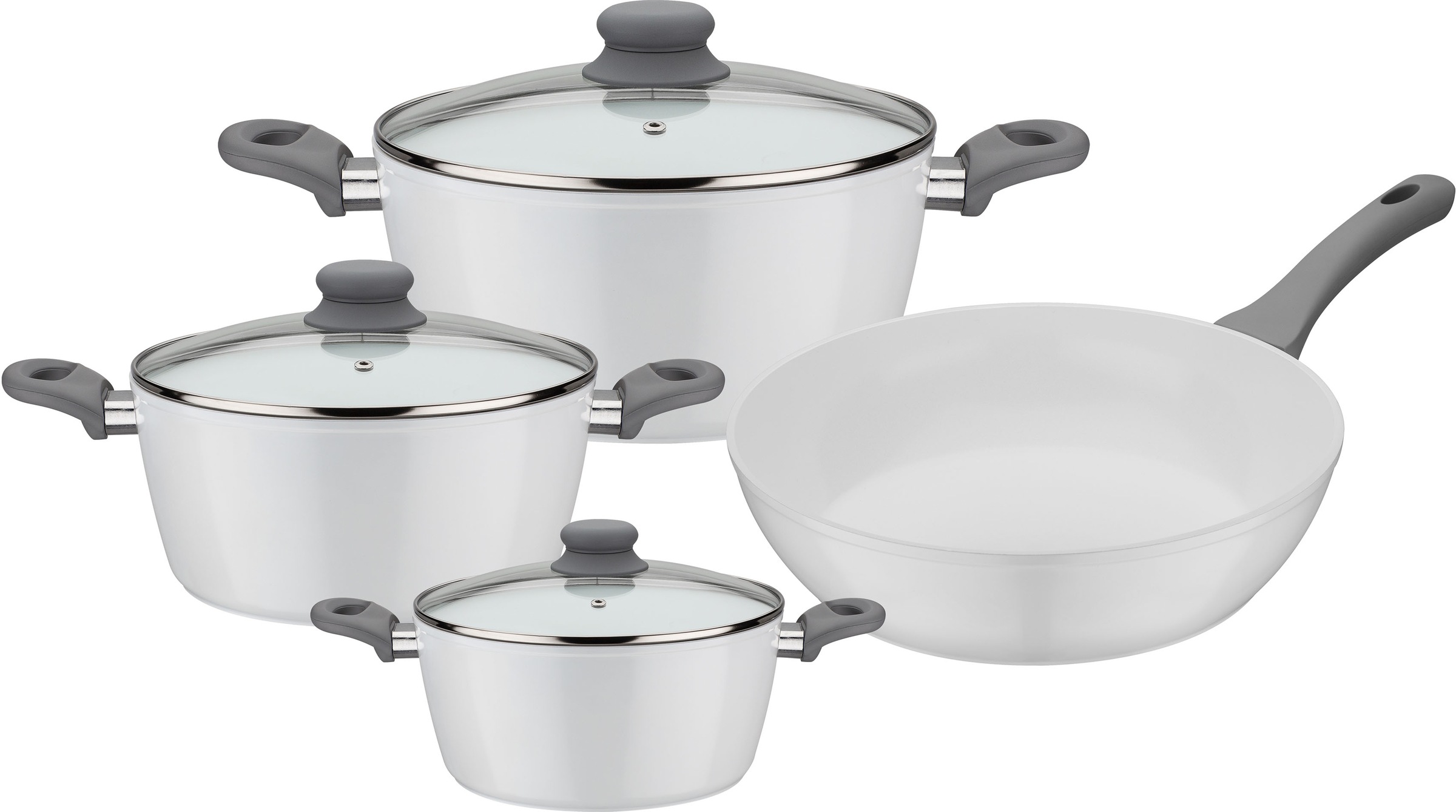 GSW Topf-Set »Fiona«, Aluminium, (Set, 7 tlg., je 1 Kochtopf Ø 16/20/24 cm, günstig online kaufen