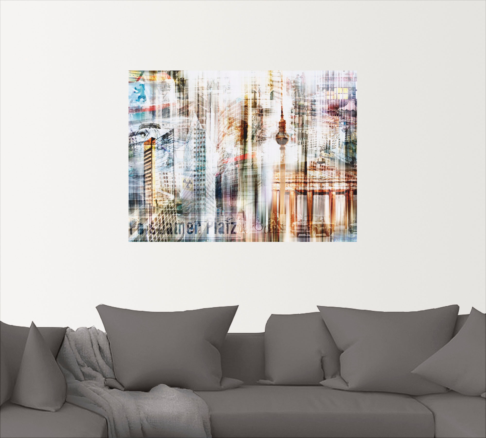 Artland Wandbild »Berlin Skyline Collage III«, Deutschland, (1 St.), als Leinwandbild, Wandaufkleber oder Poster in versch. Größen