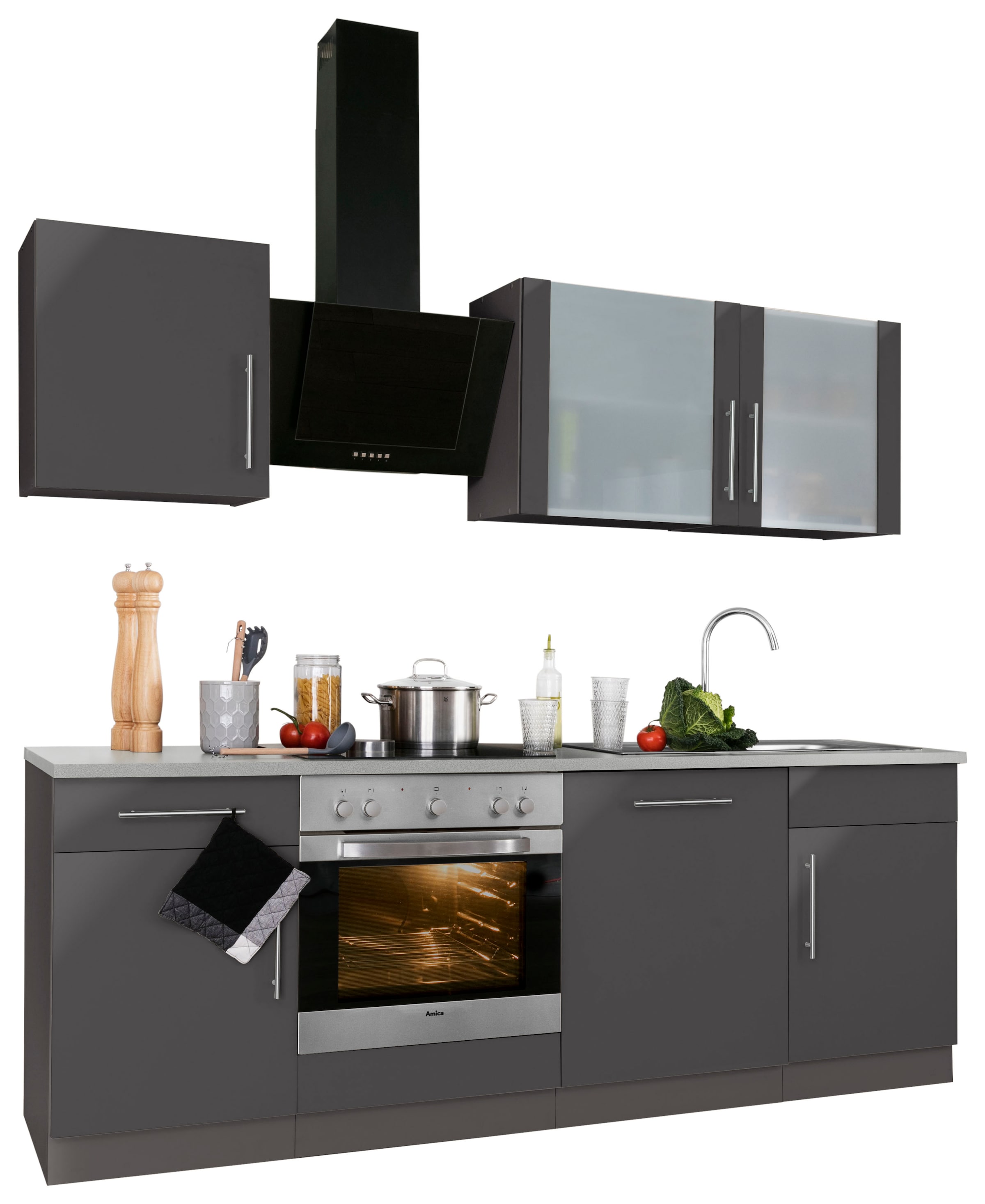 wiho Küchen Küchenzeile »Cali«, mit E-Geräten, Breite 220 cm online  bestellen