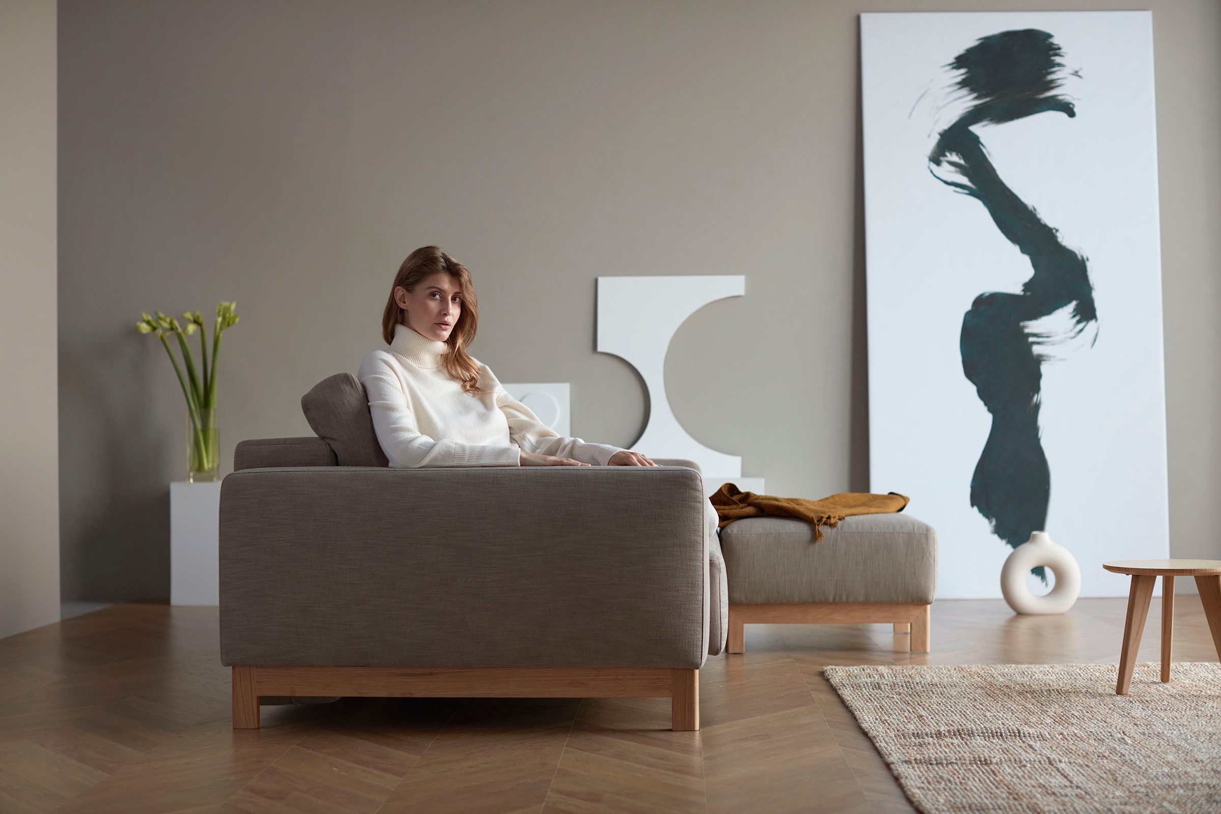 INNOVATION LIVING ™ Polsterhocker, Pocket Spring Komfort, minimale Belastung für die Umwelt