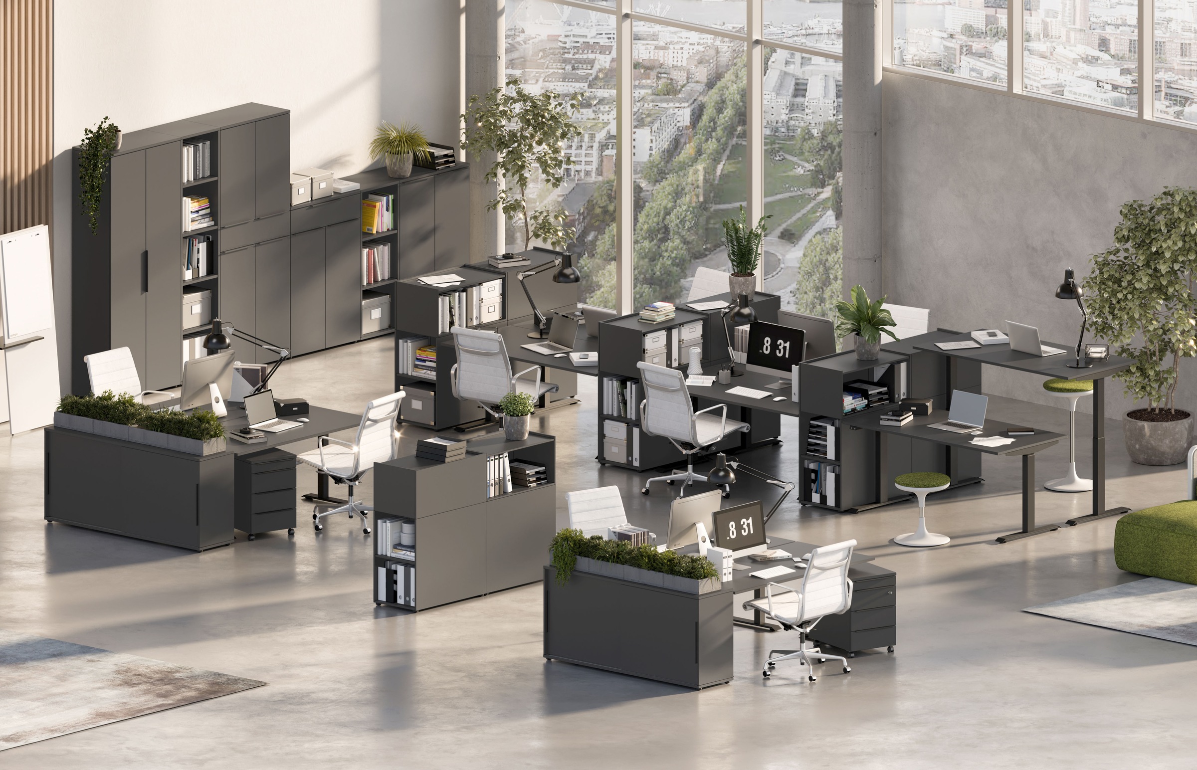 GERMANIA Büromöbel-Set »Mailand«, (2 tlg.), inkl. Schreibtisch und Raumteiler