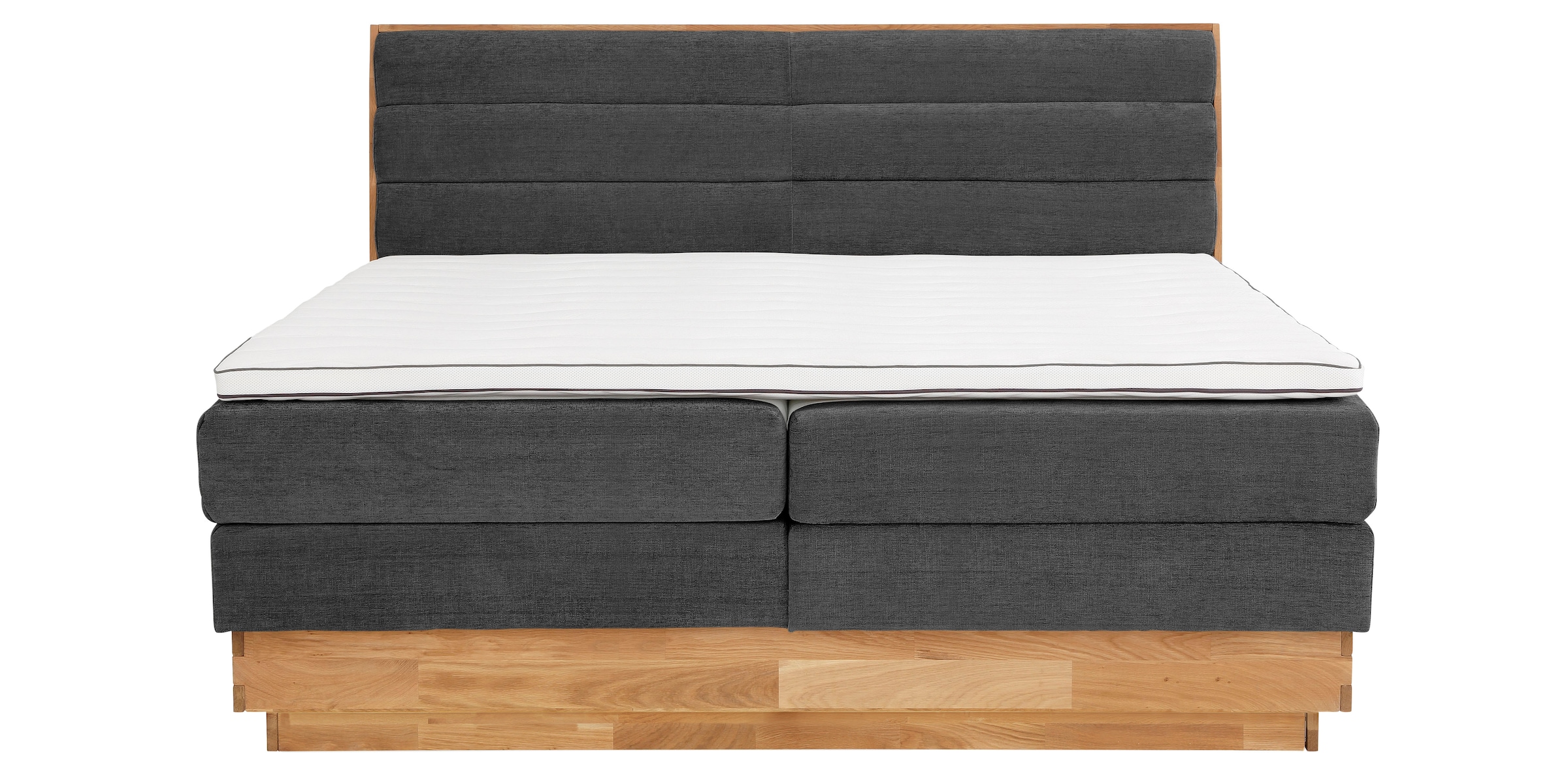 OTTO products Boxspringbett »Jenna«, ohne LED-Beleuchtung, mit zertifizierten, recycelten Bezugsstoffen
