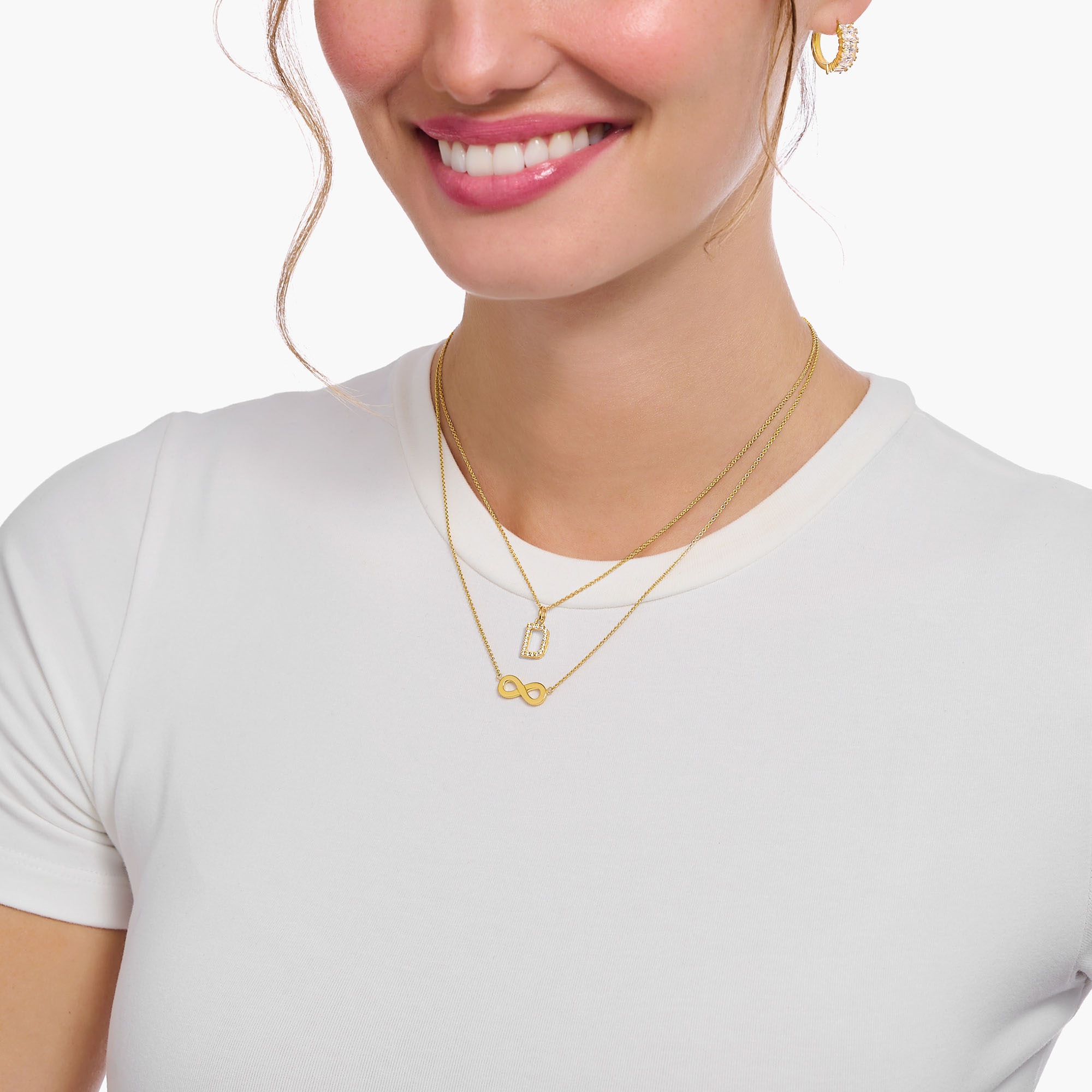 THOMAS SABO Kette mit Anhänger »Buchstabe, KE2240 - KE2265-051-14-L45V, KE2240 - KE2265-414-14-L45V«, mit Zirkonia (synth.)