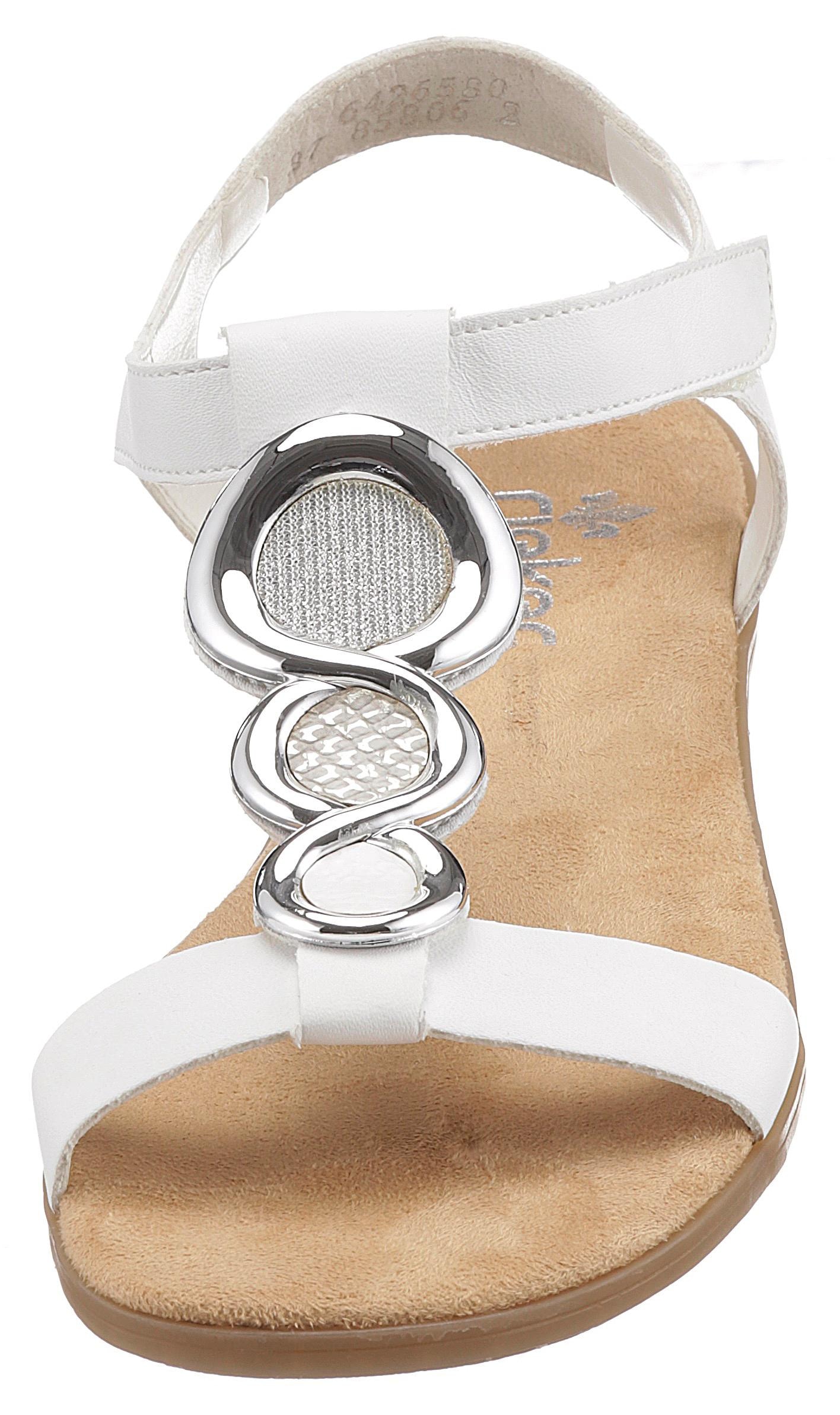 Rieker Riemchensandale  , Sommerschuh, Sandalette, Blockabsatz, mit Schmuckapplikation