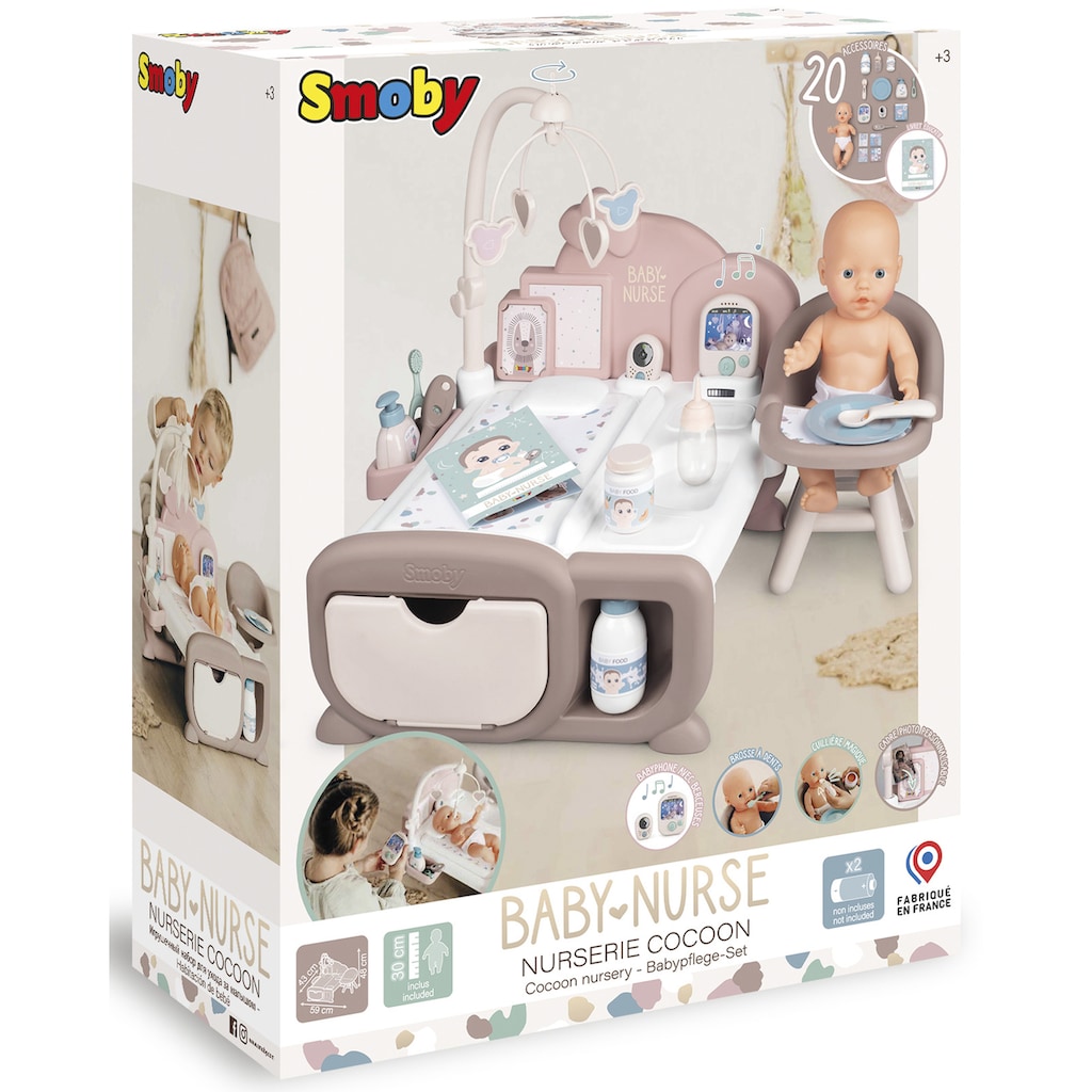 Smoby Puppen Pflegecenter »Baby Nurse, Cocoon Puppen-Spielzimmer 3in1 mit Puppe«