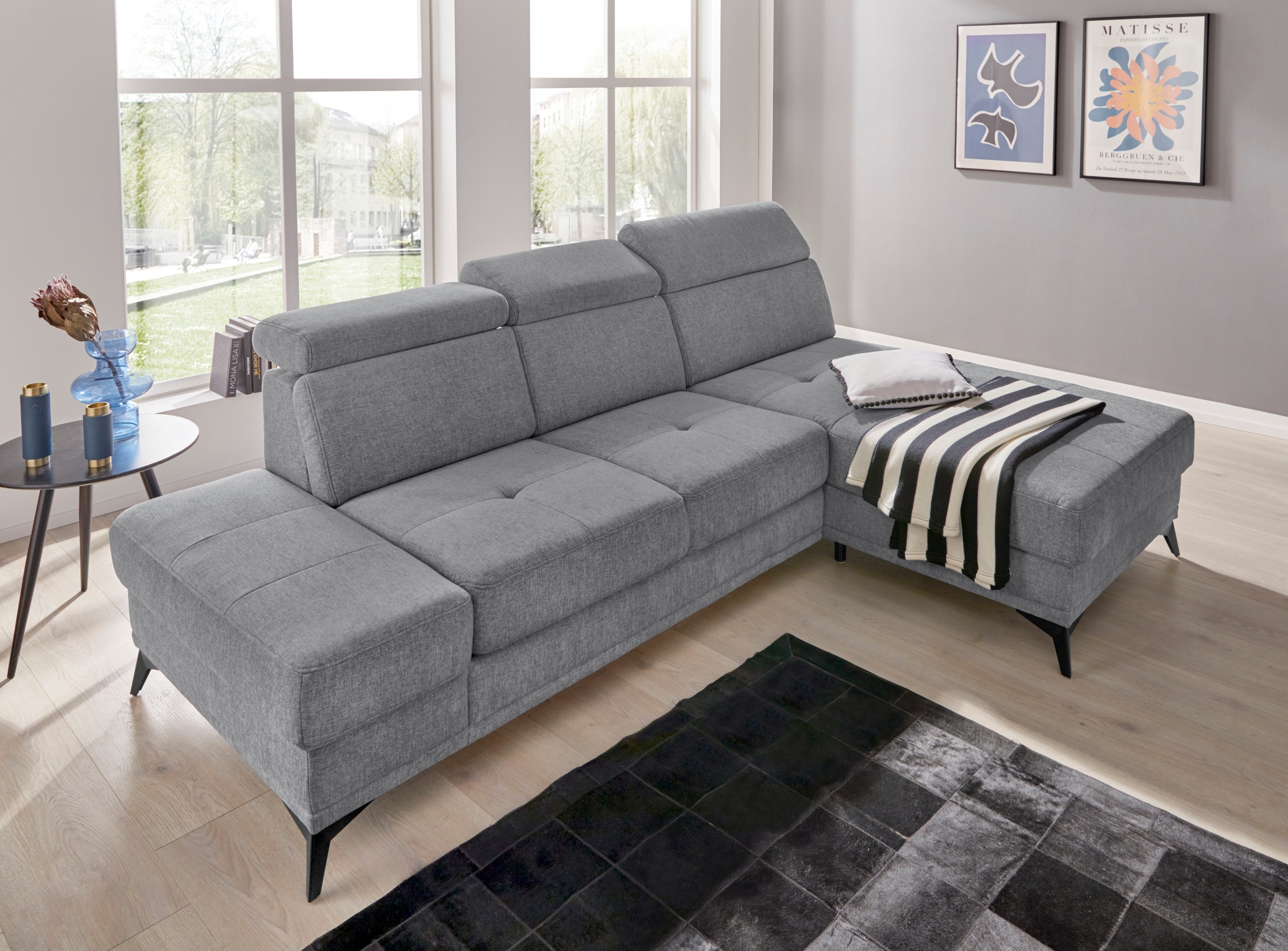 Home affaire Ecksofa »Cardiz L-Form« inkl.Kopfteilverstellung und Federkern günstig online kaufen