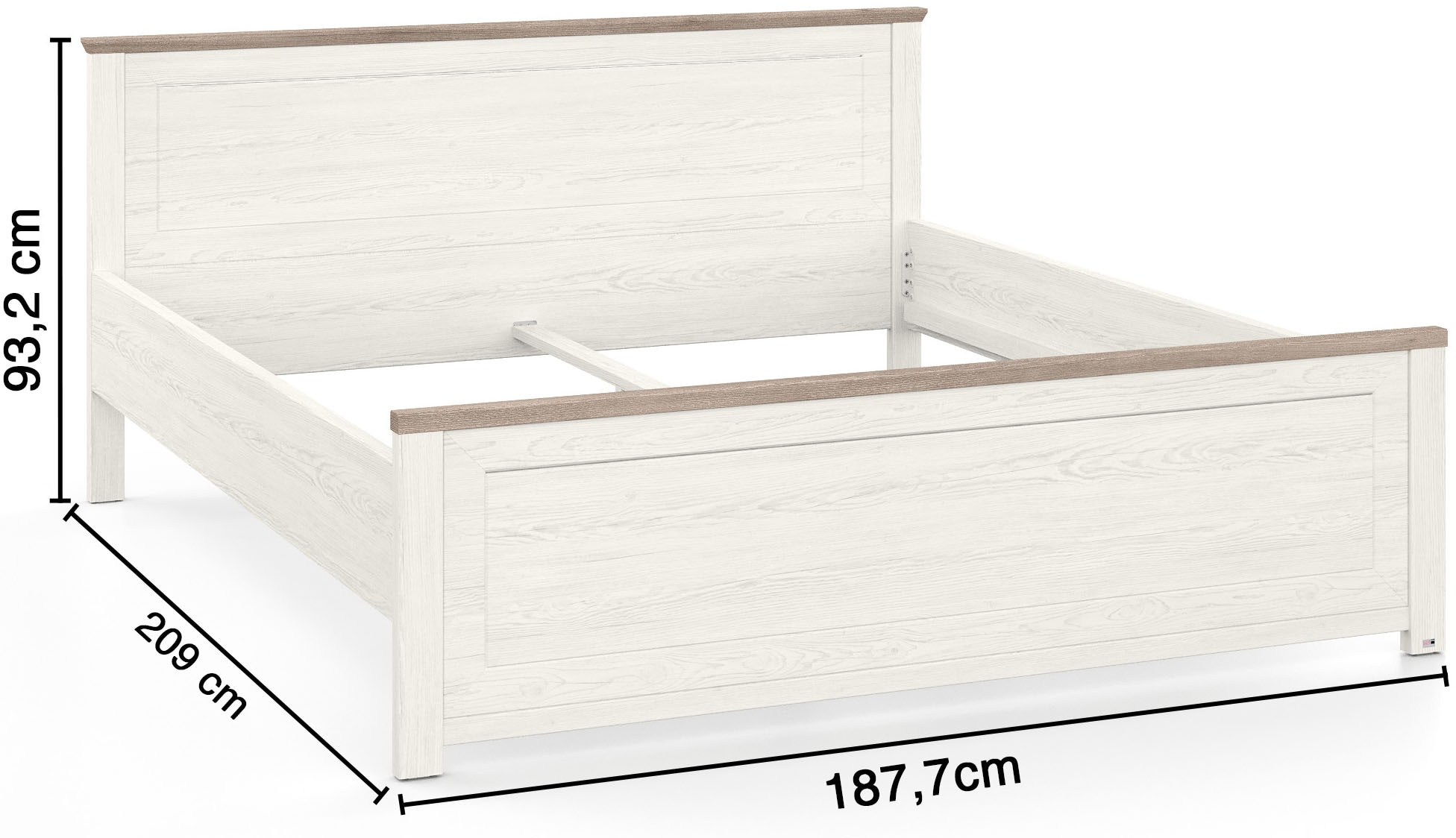 set one by Musterring Bett »York Schlafen«, (1 tlg.), Doppelbett 180 x 200 cm, weiß/Eiche Nelson oder grau/Artisan-Eiche