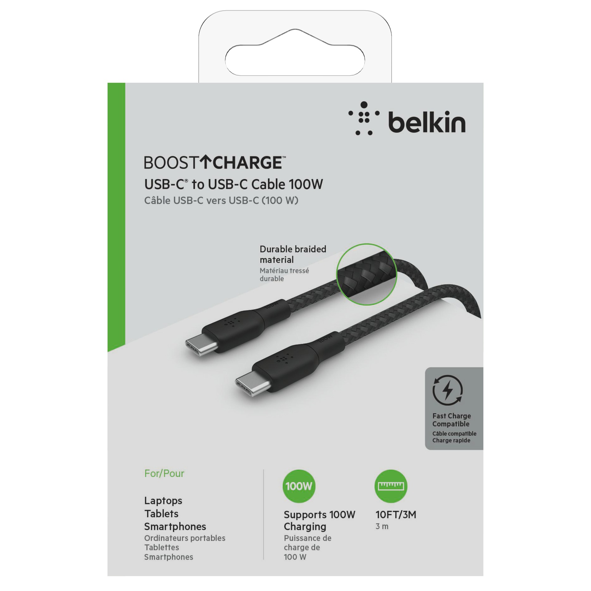 Belkin USB-Kabel »BOOST CHARGE USB-C/USB-C Kabel, bis 100 W, 3m«, USB Typ C-USB Typ C, 300 cm
