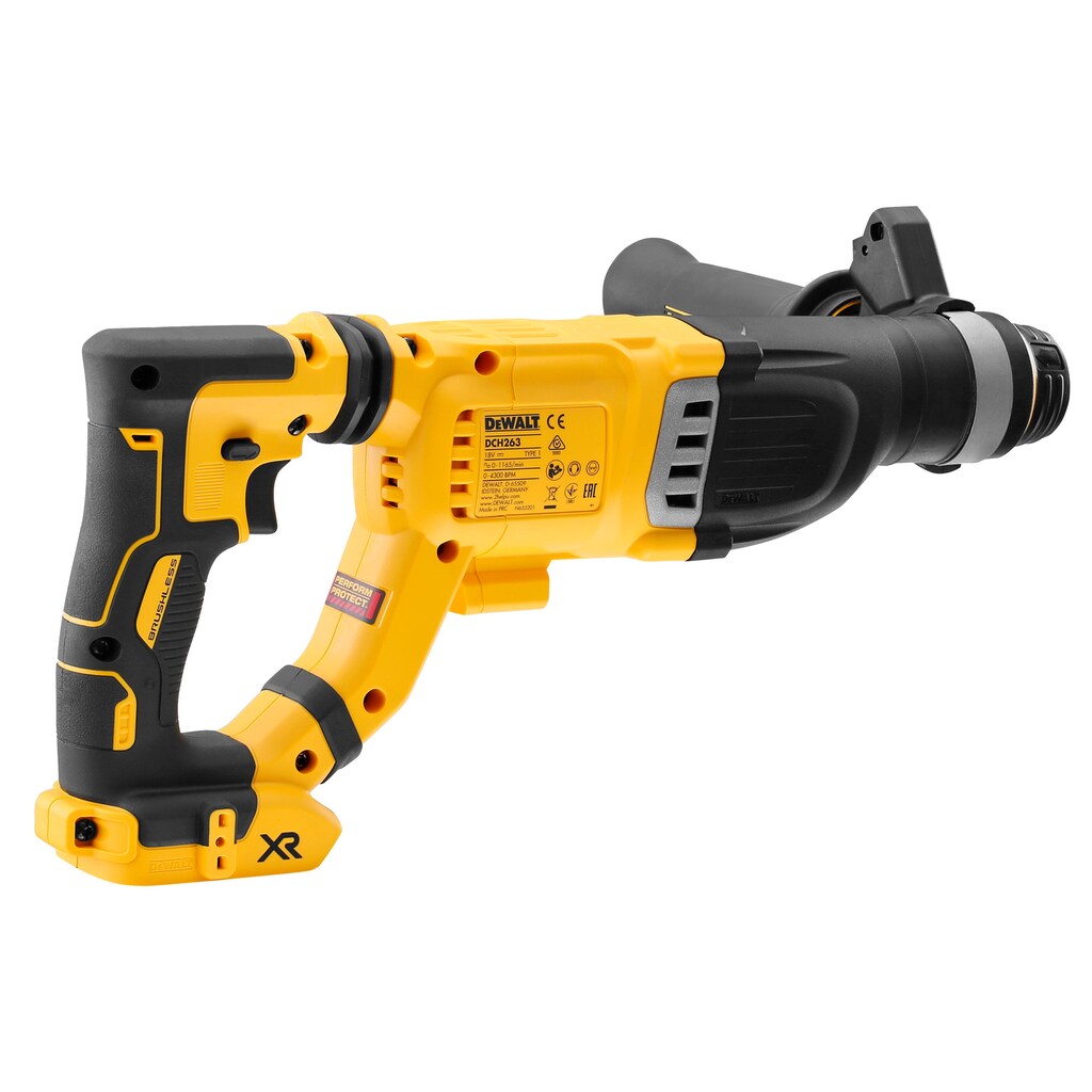 DeWalt Akku-Kombibohrhammer »DCH263NK-XJ (bürstenlos) 18V, max. Bohr-Ø 28/13/30, SDS-plus«, (Transportkoffer, Basisversion (ohne Akku & Netzteil), mit Tiefenanschlag und Vibrationsgedämpftem Zusatzhandgriff