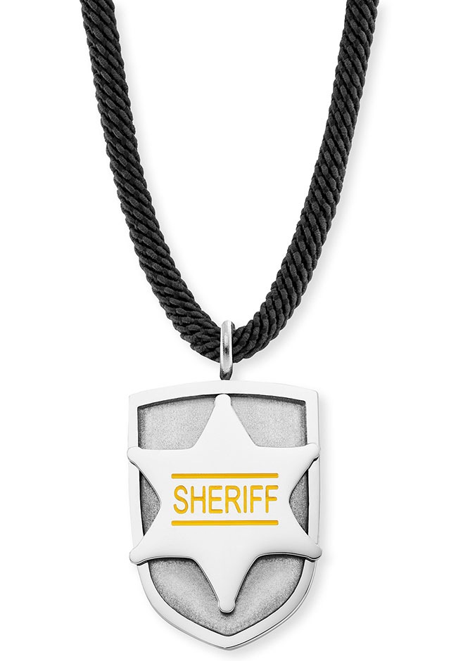Herzengel Herren Kette mit Anhänger »Sheriff HEN-SHERIFF« mit Emaille gelb