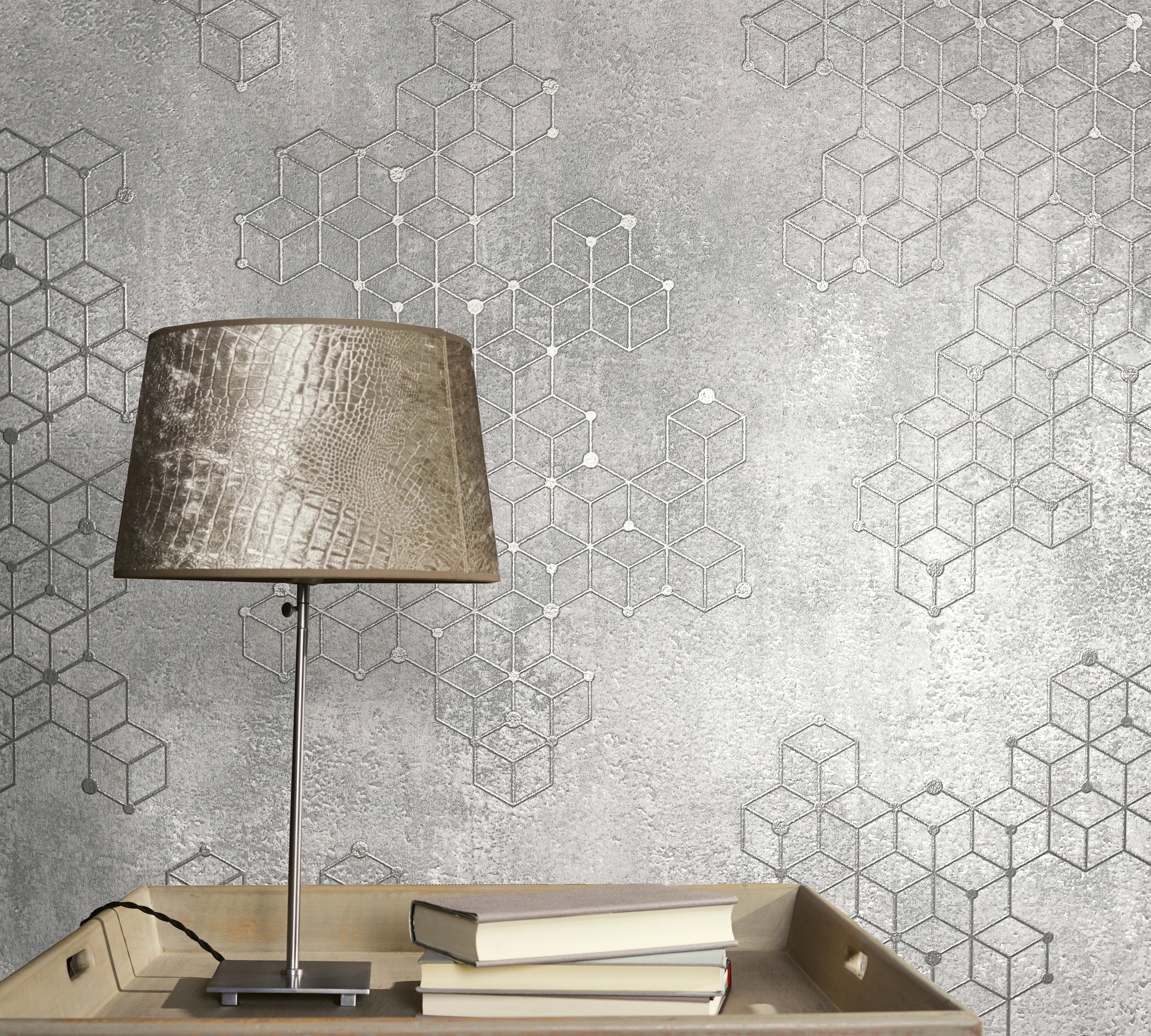 Novamur Vliestapete geometrisch moderne Tapete für Wohnzimmer Schlafzimmer Küche