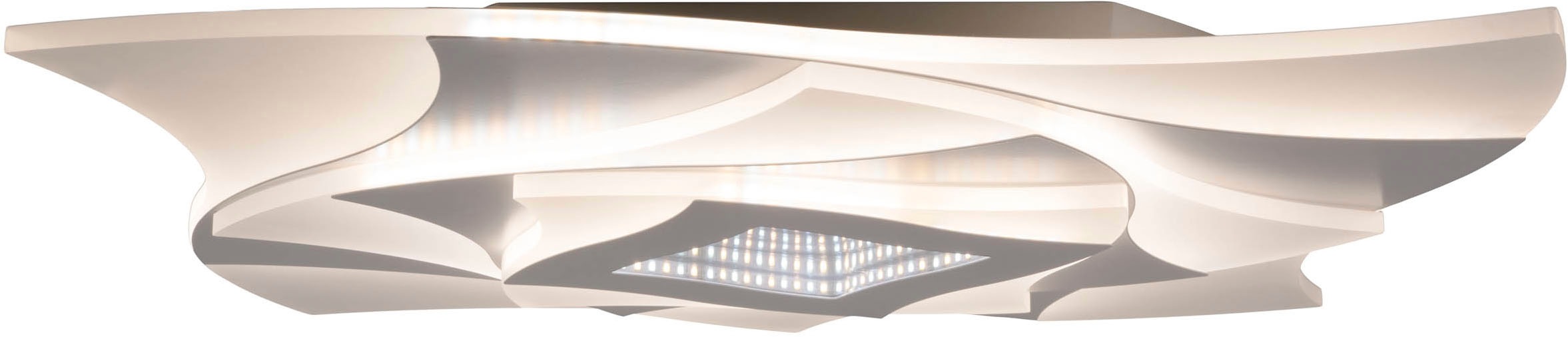 näve LED Deckenleuchte »Liora« LED-Modul 1 Stk. warmweiß - kaltweiß 3D-Effekt, CCT, Memory, Nachtlicht, dimmbar per Fernbedienung, weiß