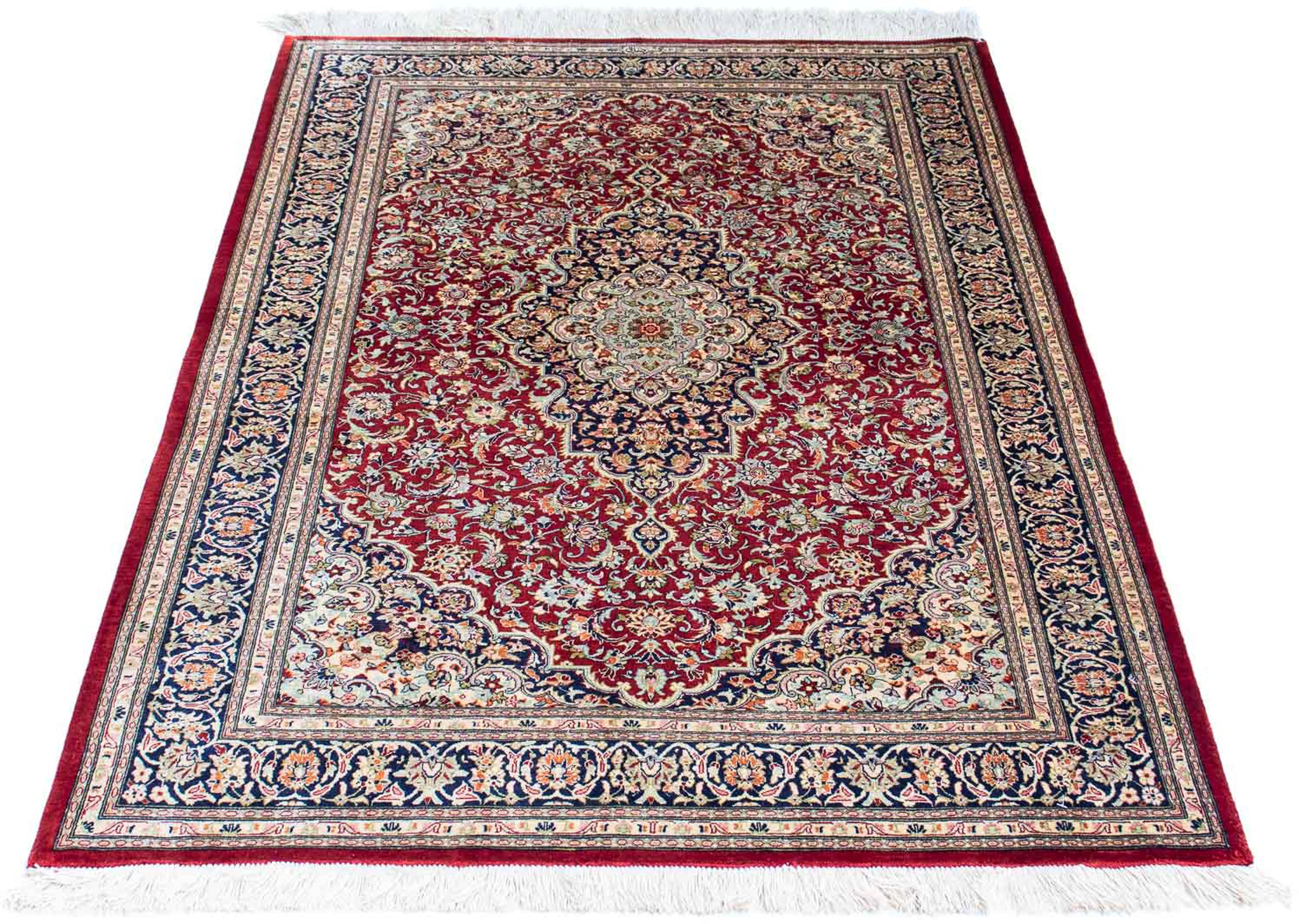 morgenland Orientteppich »Perser - Ghom - 150 x 100 cm - dunkelrot«, rechte günstig online kaufen