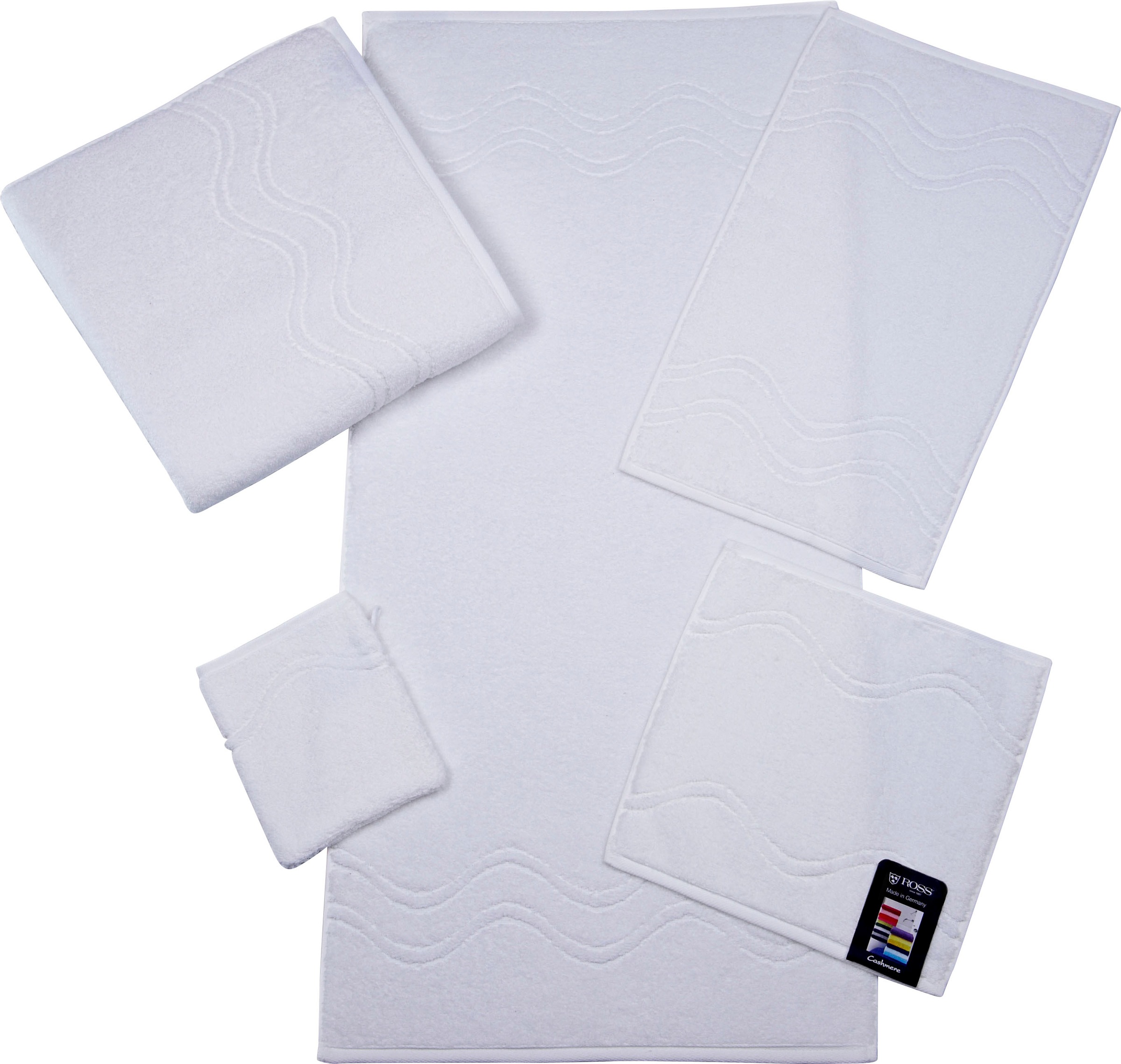 ROSS Gästehandtuch »Cashmere feeling«, (6 St.), mit Wellen-Bordüre günstig online kaufen