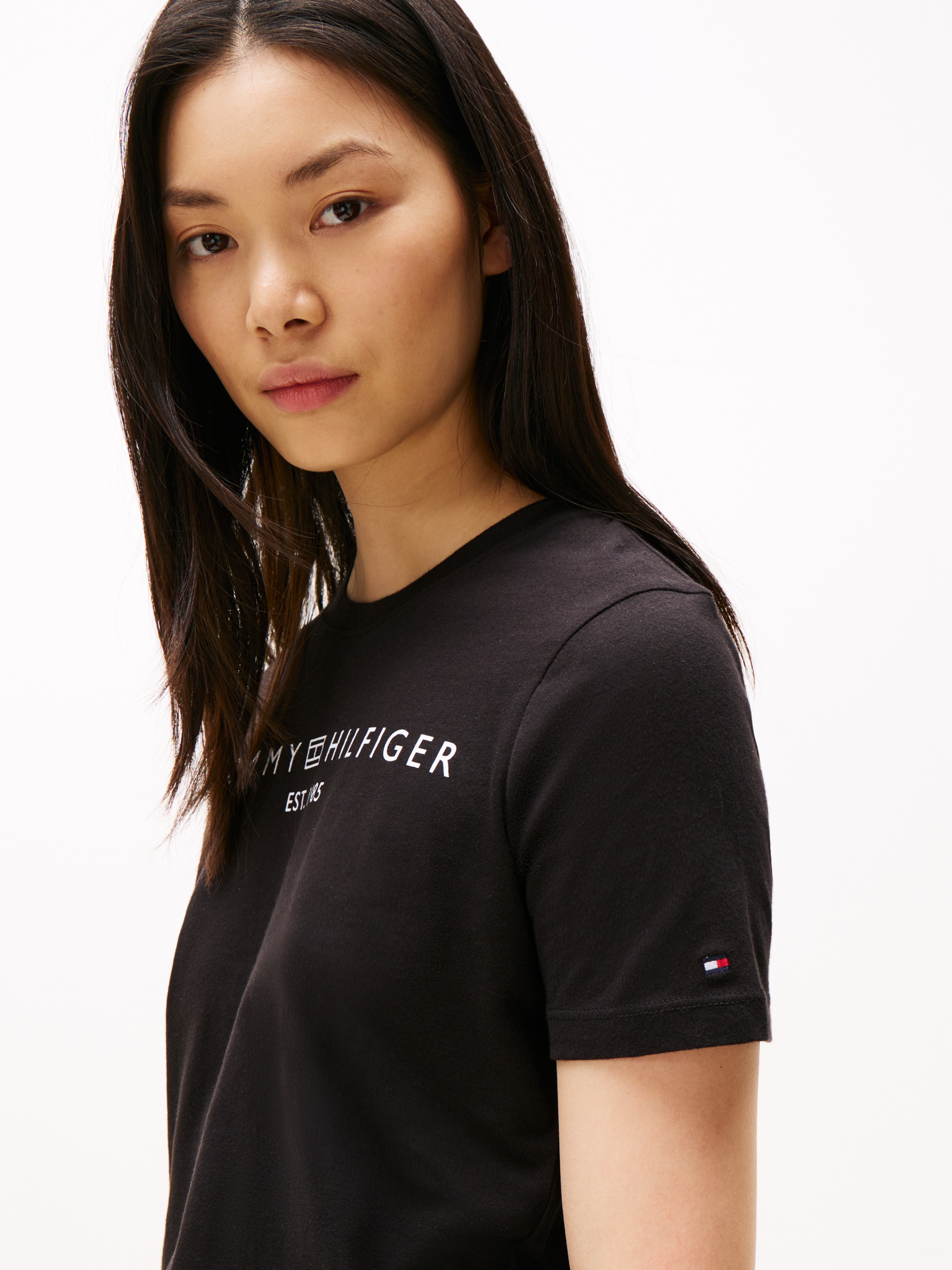 Tommy Hilfiger T-Shirt »REG CORP LOGO C-NK SS«, mit Logoschriftzug